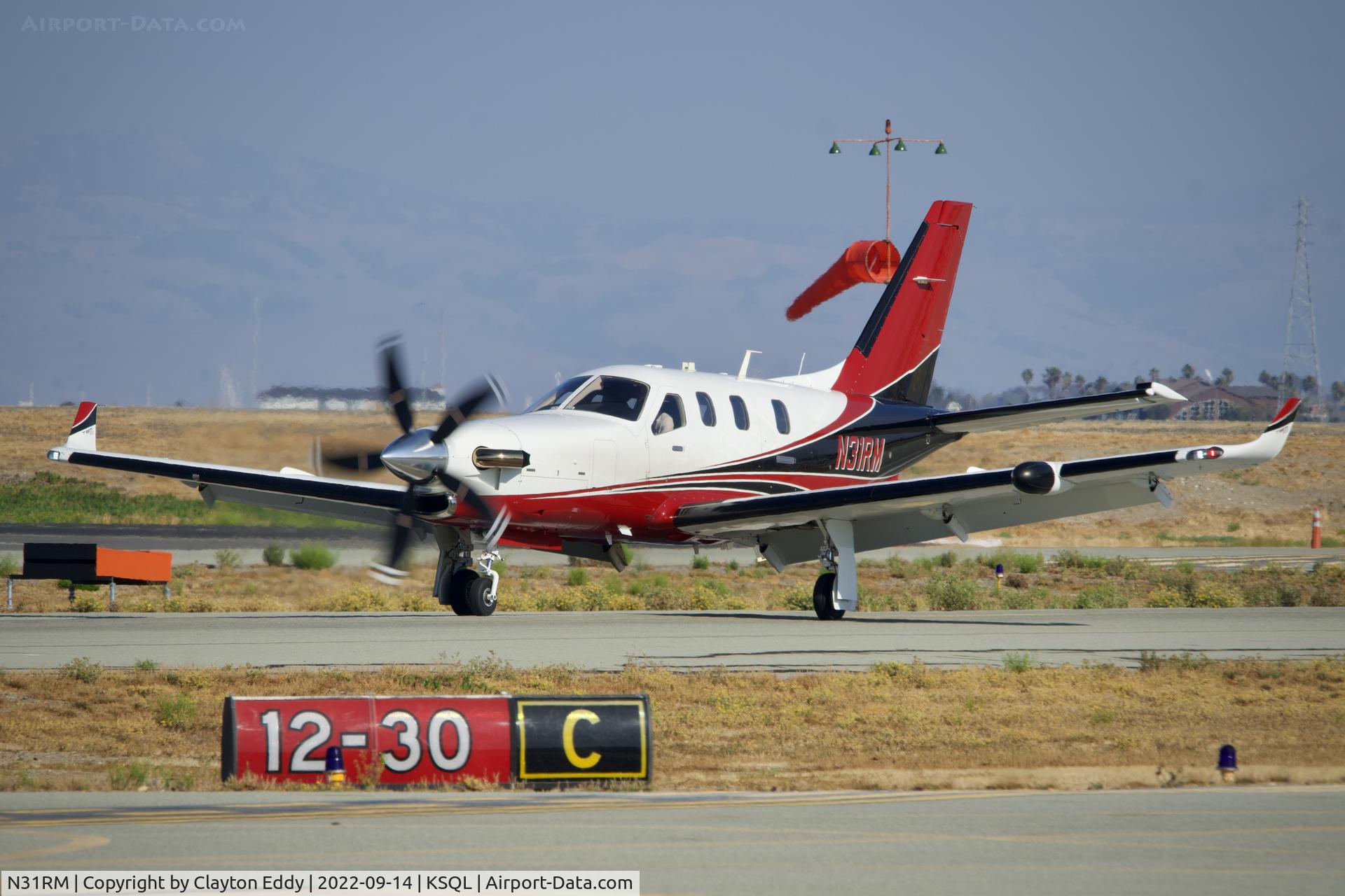 N31RM, 2015 Socata TBM 900 C/N 1078, San Carlos Airport in California.