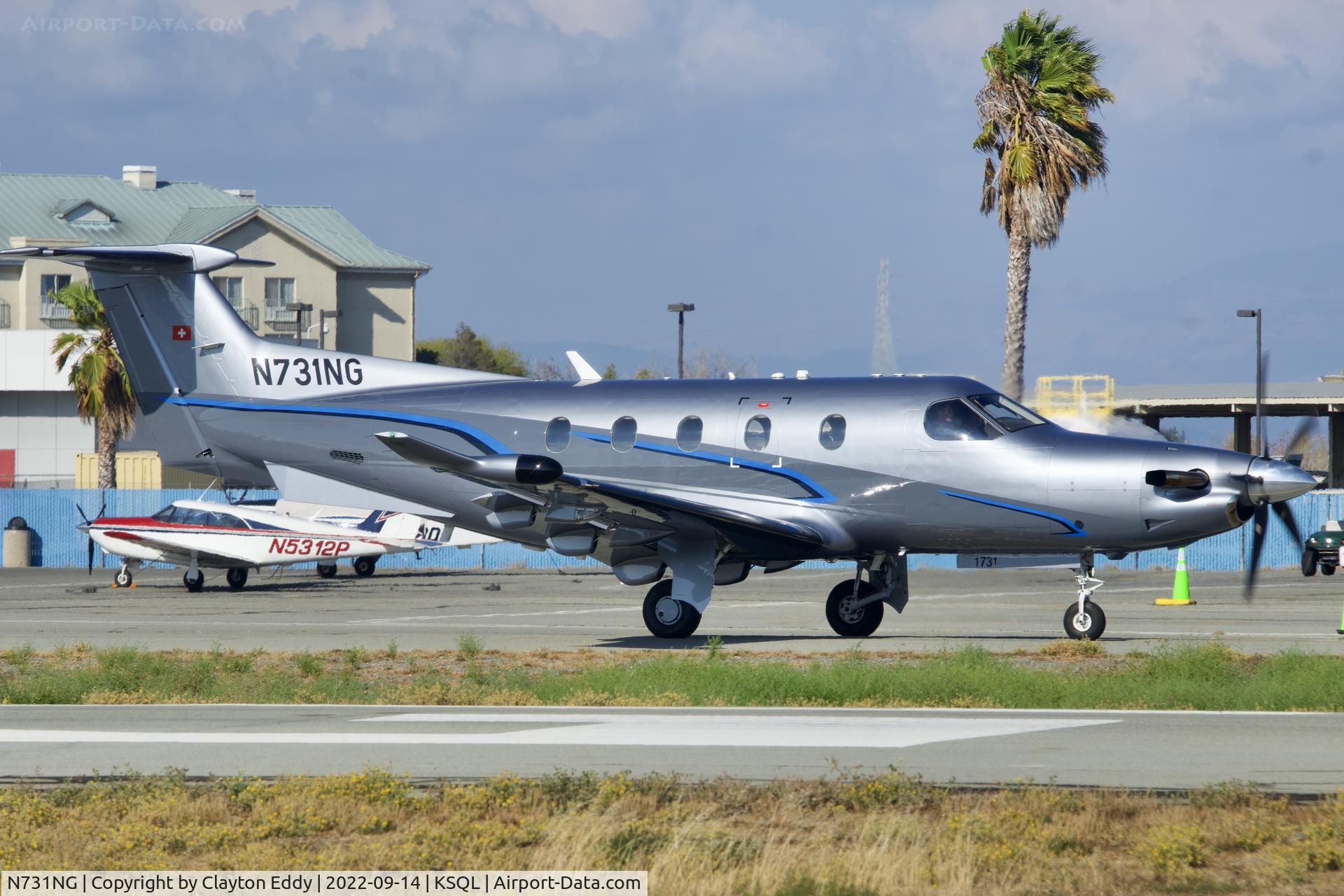 N731NG, 2017 Pilatus PC-12/47E C/N 1731, San Carlos Airport in California 2022.