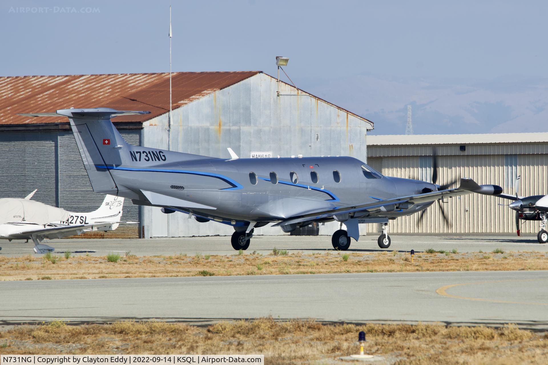 N731NG, 2017 Pilatus PC-12/47E C/N 1731, San Carlos Airport in California 2022.