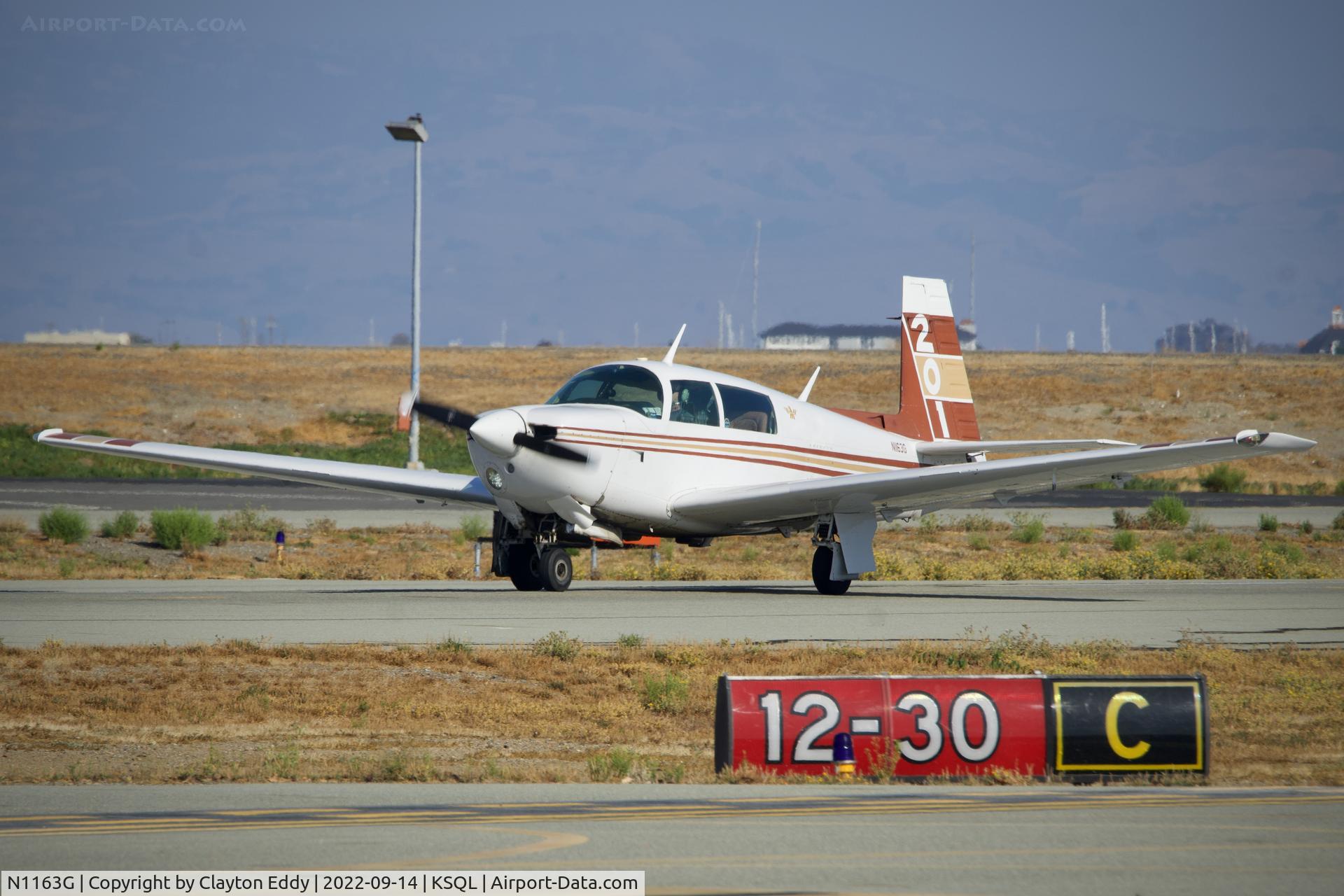 N1163G, 1982 Mooney M20J 201 C/N 24-1292, San Carlos Airport in California 2022.