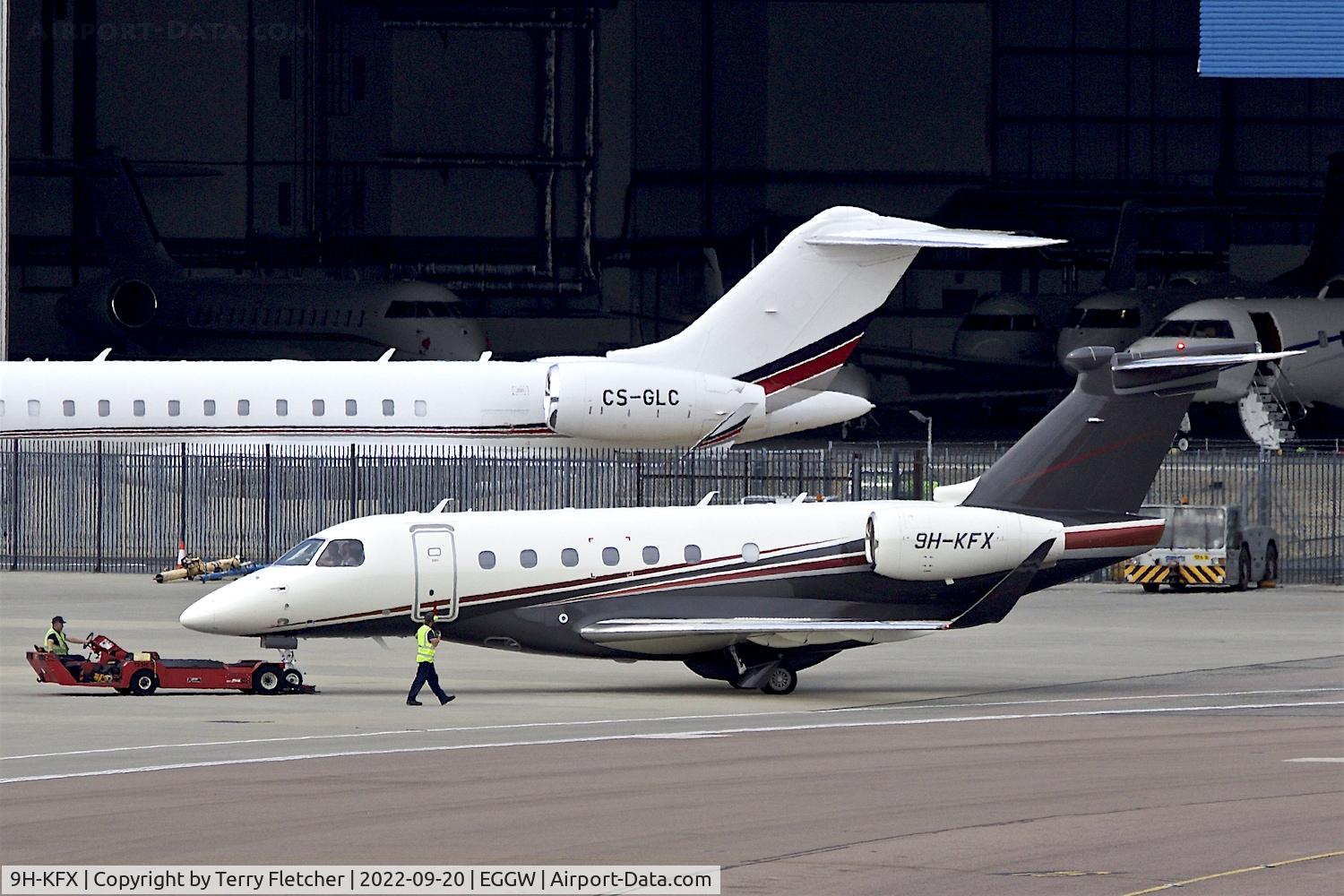 9H-KFX, 2021 Embraer EMB-550 Praetor 600 C/N 55020152, At Luton