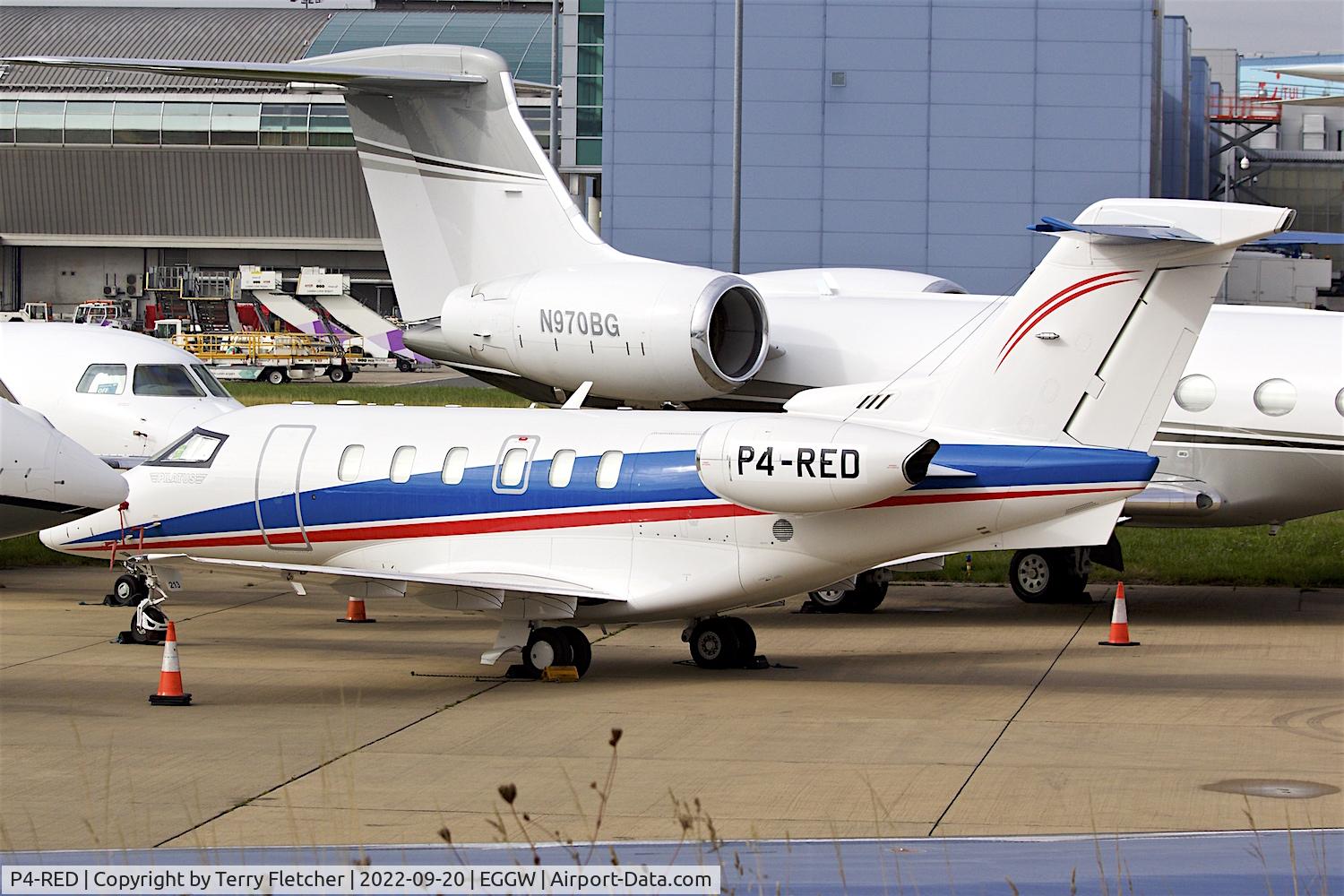P4-RED, 2021 Pilatus PC-24 C/N 213, At Luton