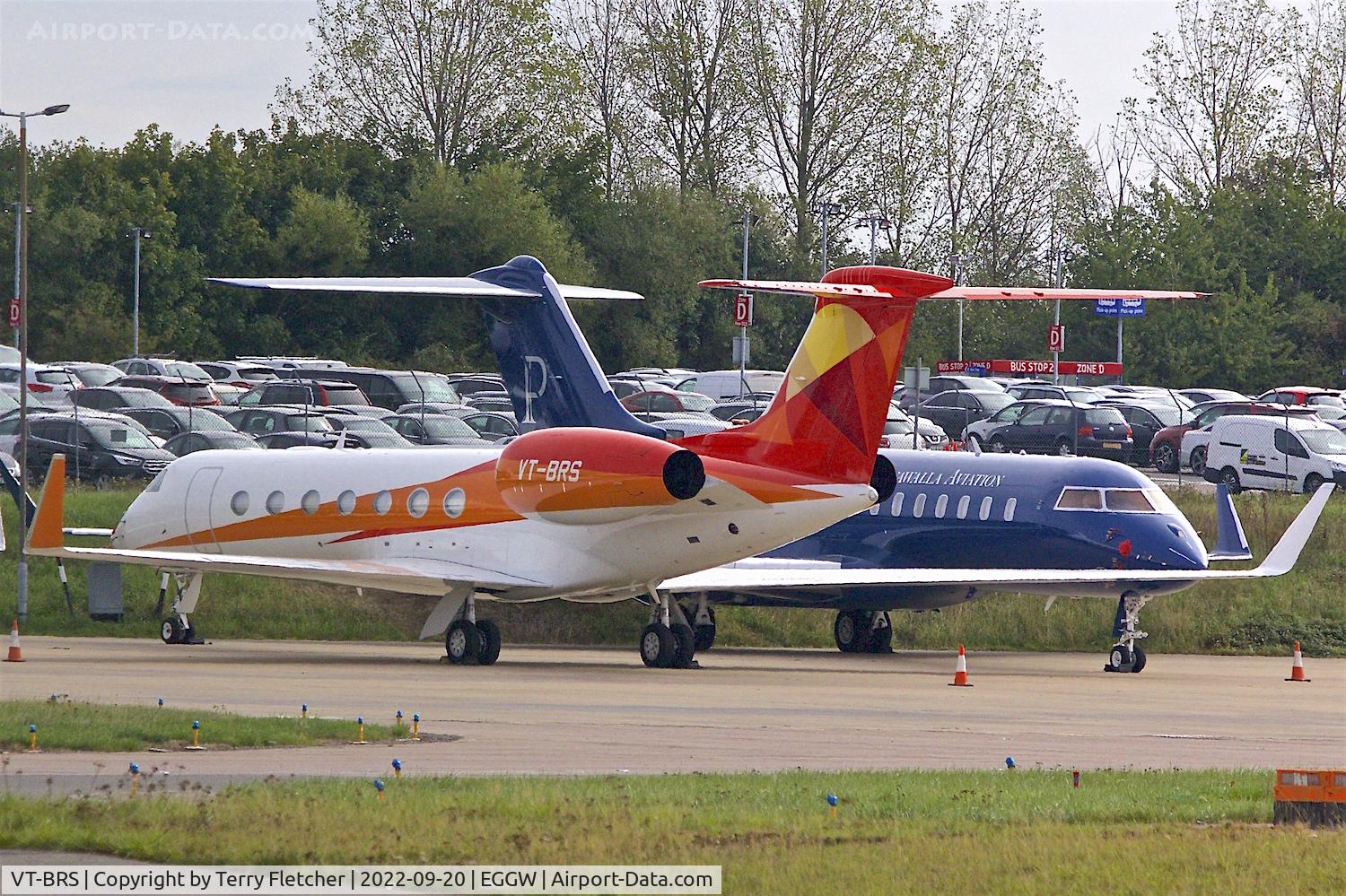 VT-BRS, 2007 Gulfstream Aerospace GV-SP (G550) C/N 5162, At Luton