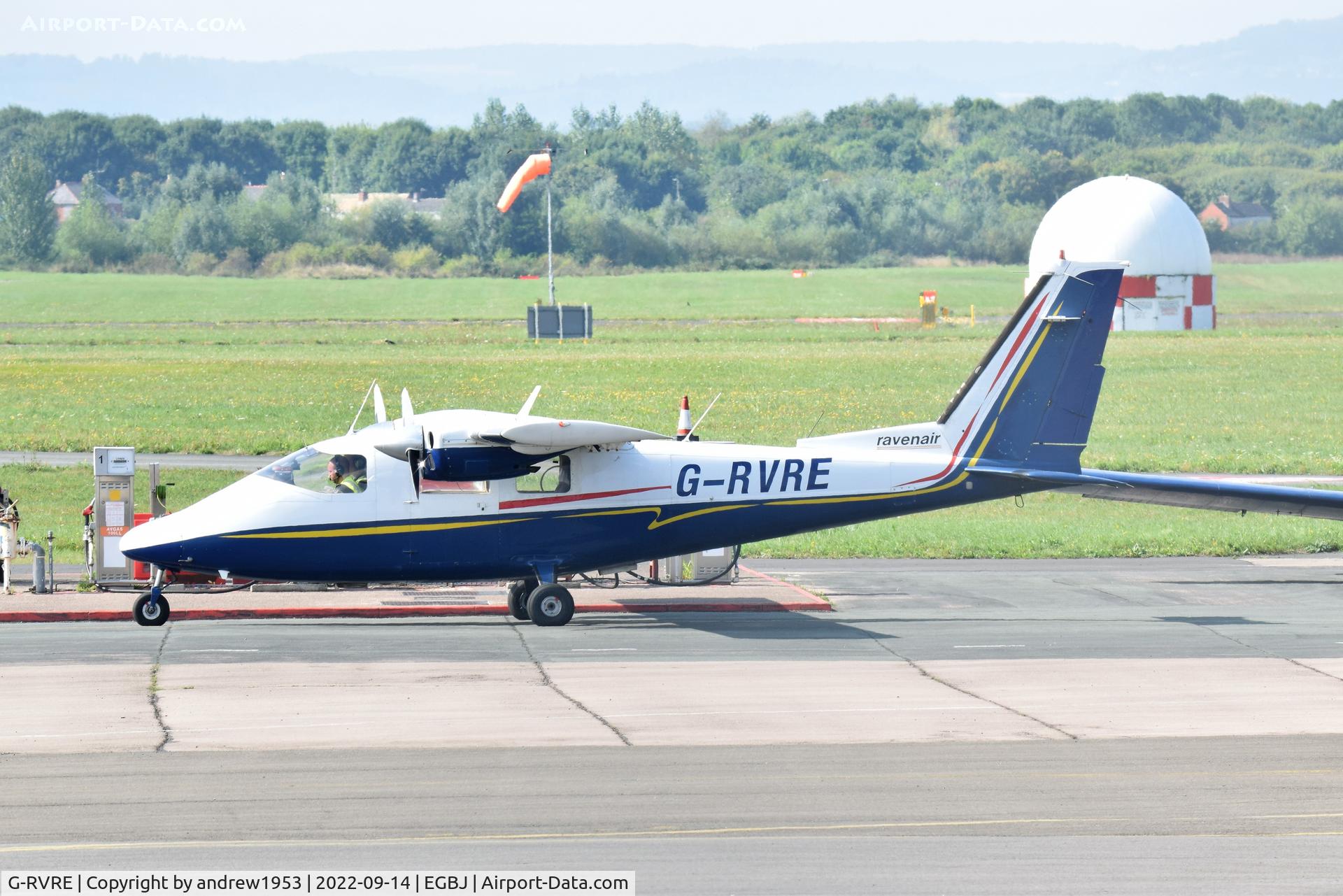 G-RVRE, 1975 Partenavia P-68B C/N 57, G-RVRE at Gloucestershire Airport.