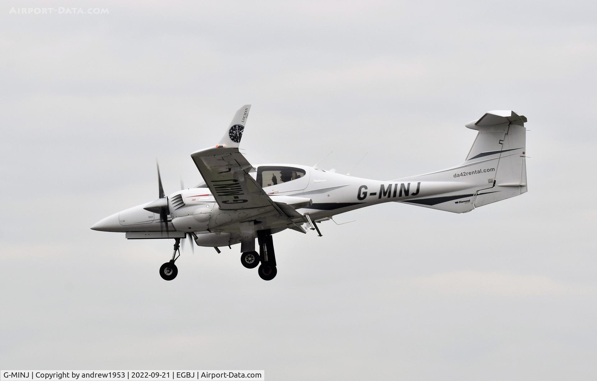 G-MINJ, 2007 Diamond DA-42 Twin Star C/N 42.246, G-MINJ at Gloucestershire Airport.
