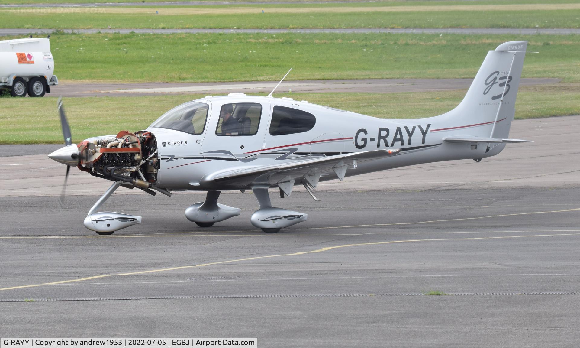 G-RAYY, 2008 Cirrus SR22 G3 GTS C/N 2921, G-RAYY at Gloucestershire Airport.