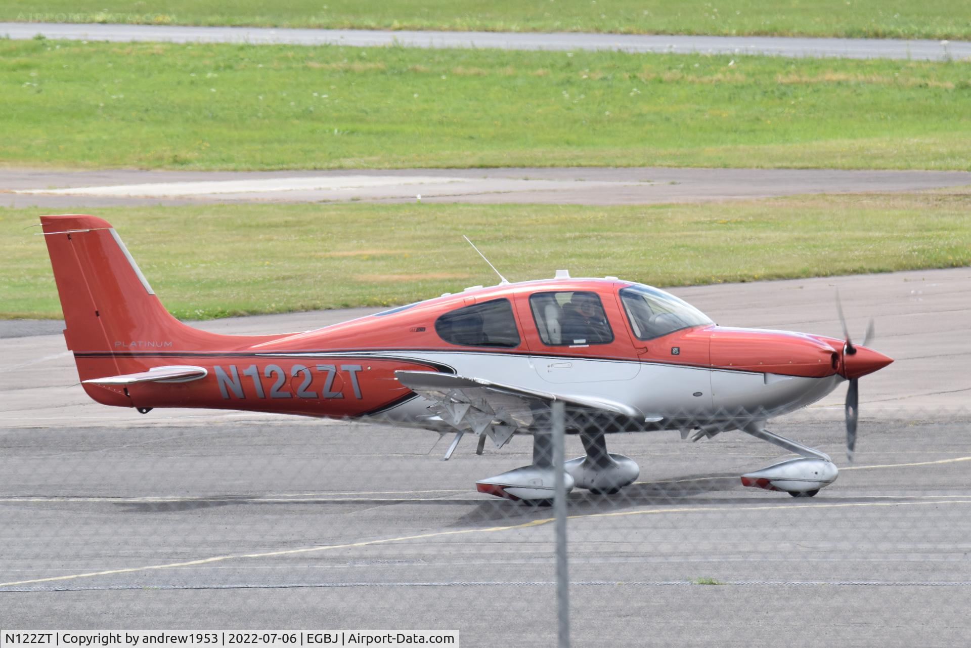 N122ZT, 2012 Cirrus SR-22 GTS X Carbon C/N 3828, N122ZT at Gloucestershire Airport.