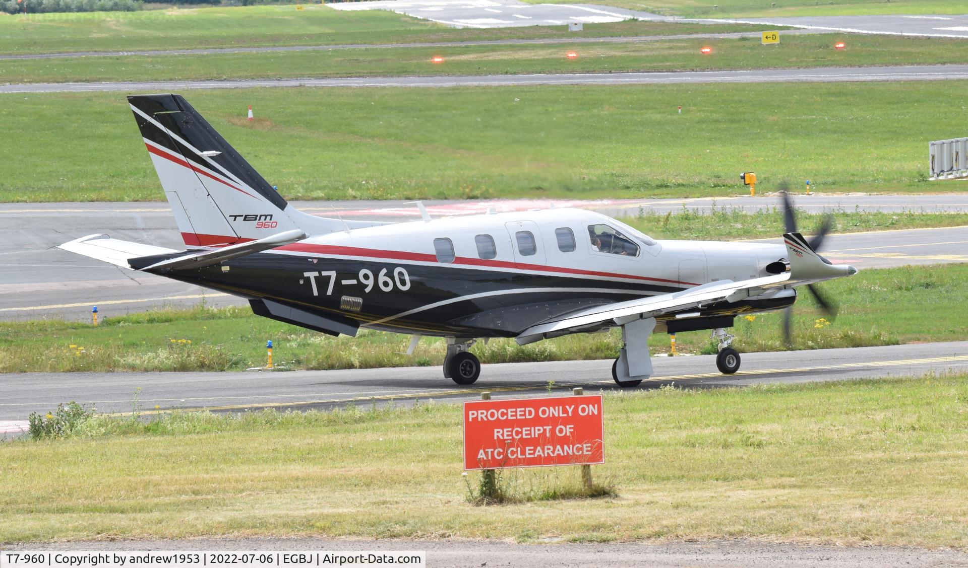 T7-960, 2022 Daher TBM-960 C/N 1414, T7-960 at Gloucestershire Airport.