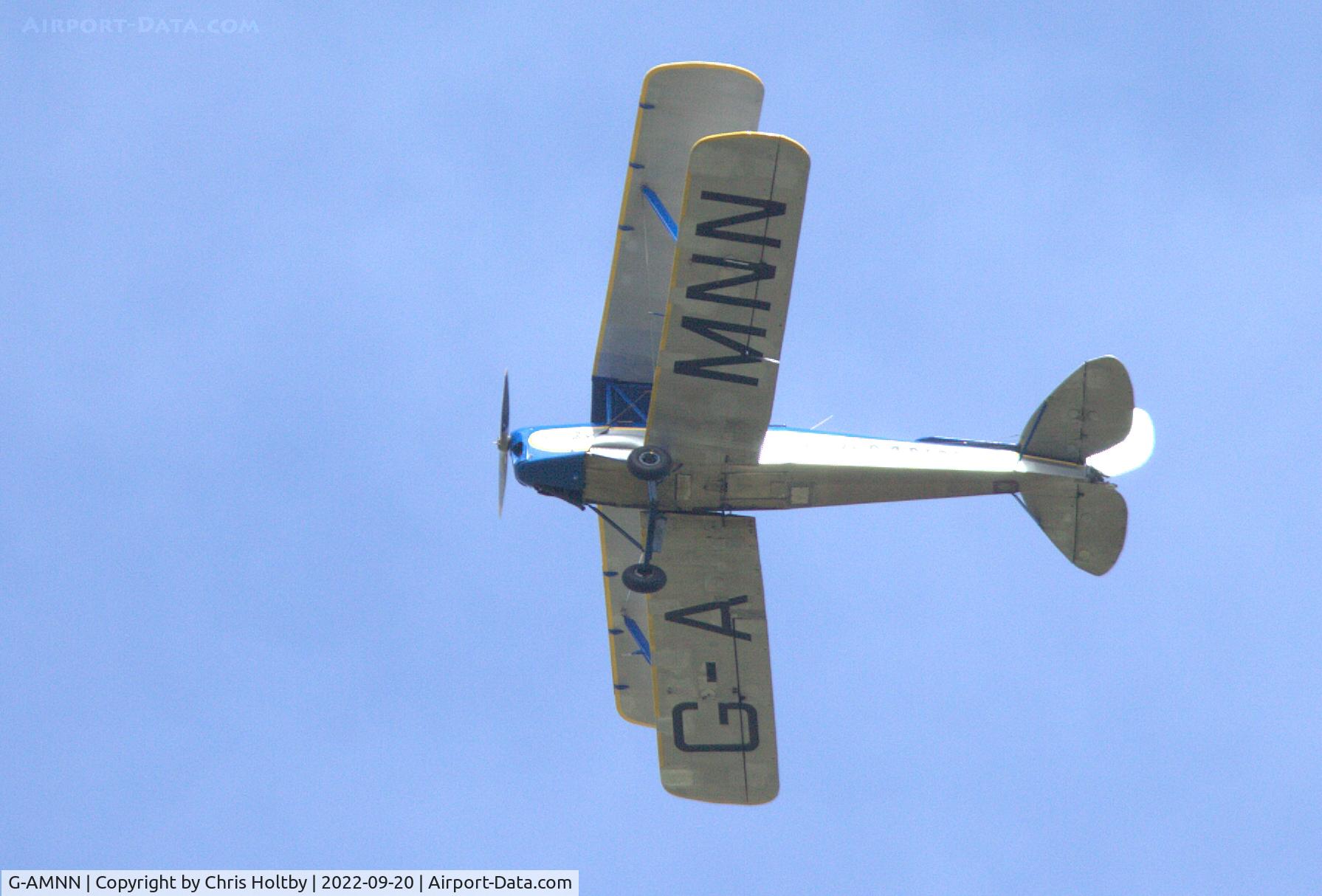 G-AMNN, 1944 De Havilland DH-82A Tiger Moth II C/N 86457, Over Worthing, Sussex on regular circuits out of Shoreham Airport (EGKA).