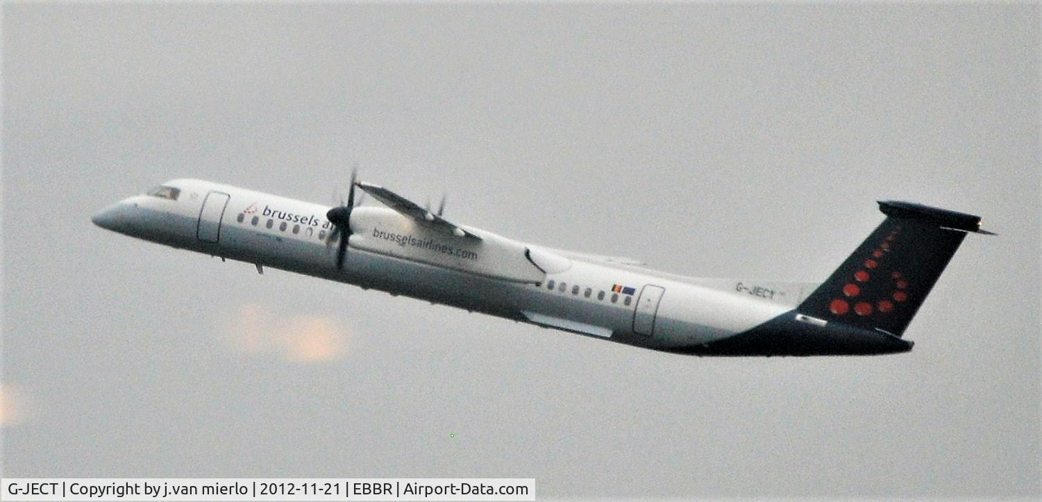 G-JECT, 2006 De Havilland Canada DHC-8-402Q Dash 8 C/N 4144, T/O EBBR 25R Picture taken from the restaurant