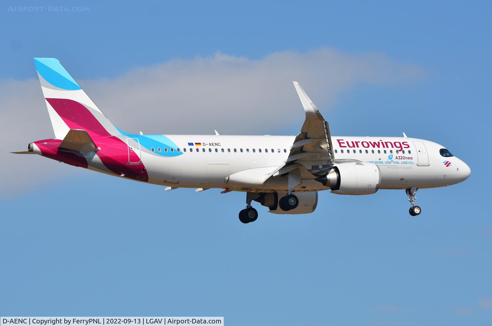 D-AENC, 2022 Airbus A320-251N C/N 10826, New Eurowings A320N landing in ATH