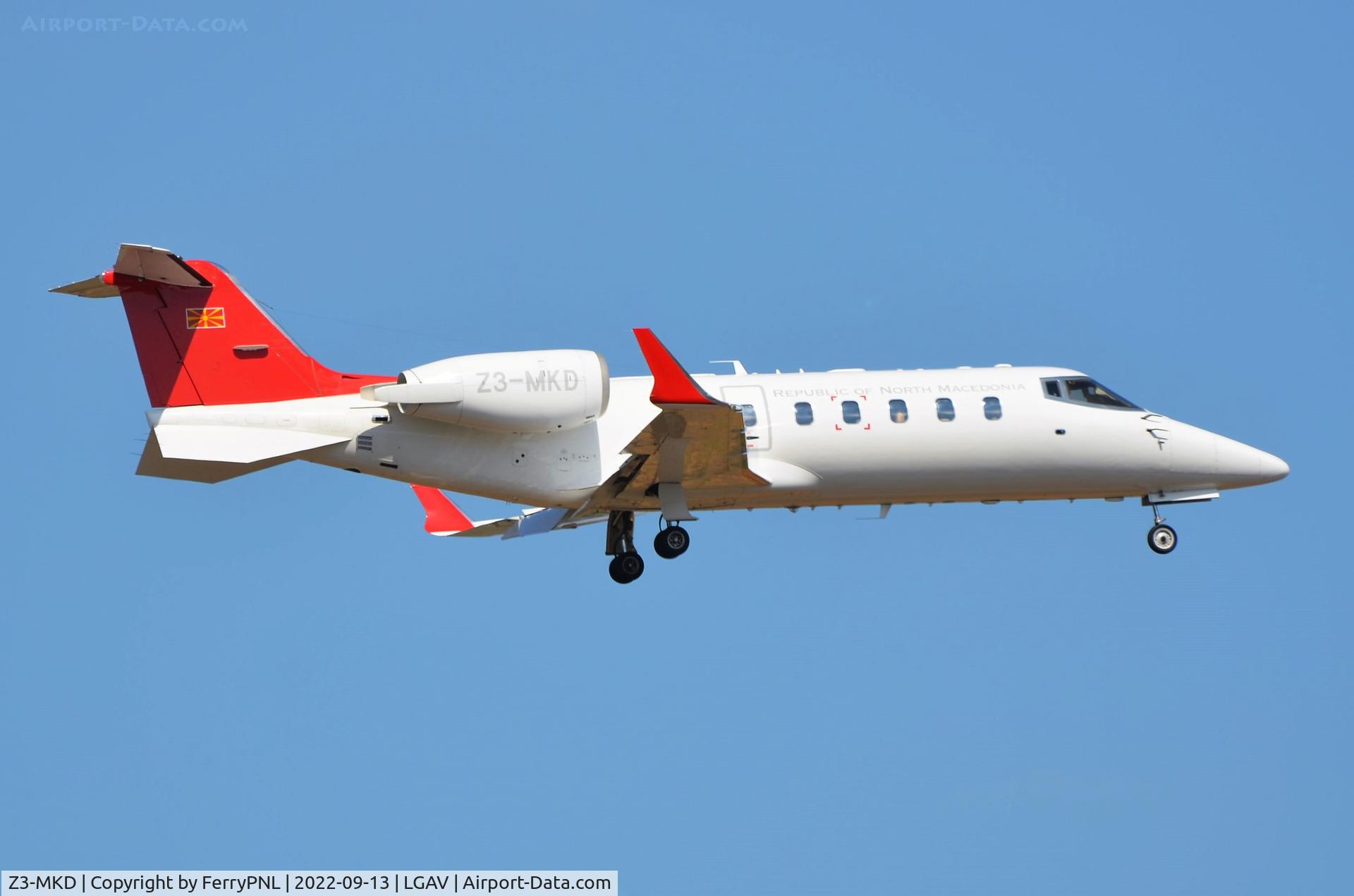 Z3-MKD, Learjet 60 C/N 60-279, Arrival of North Macedonian government Lj60