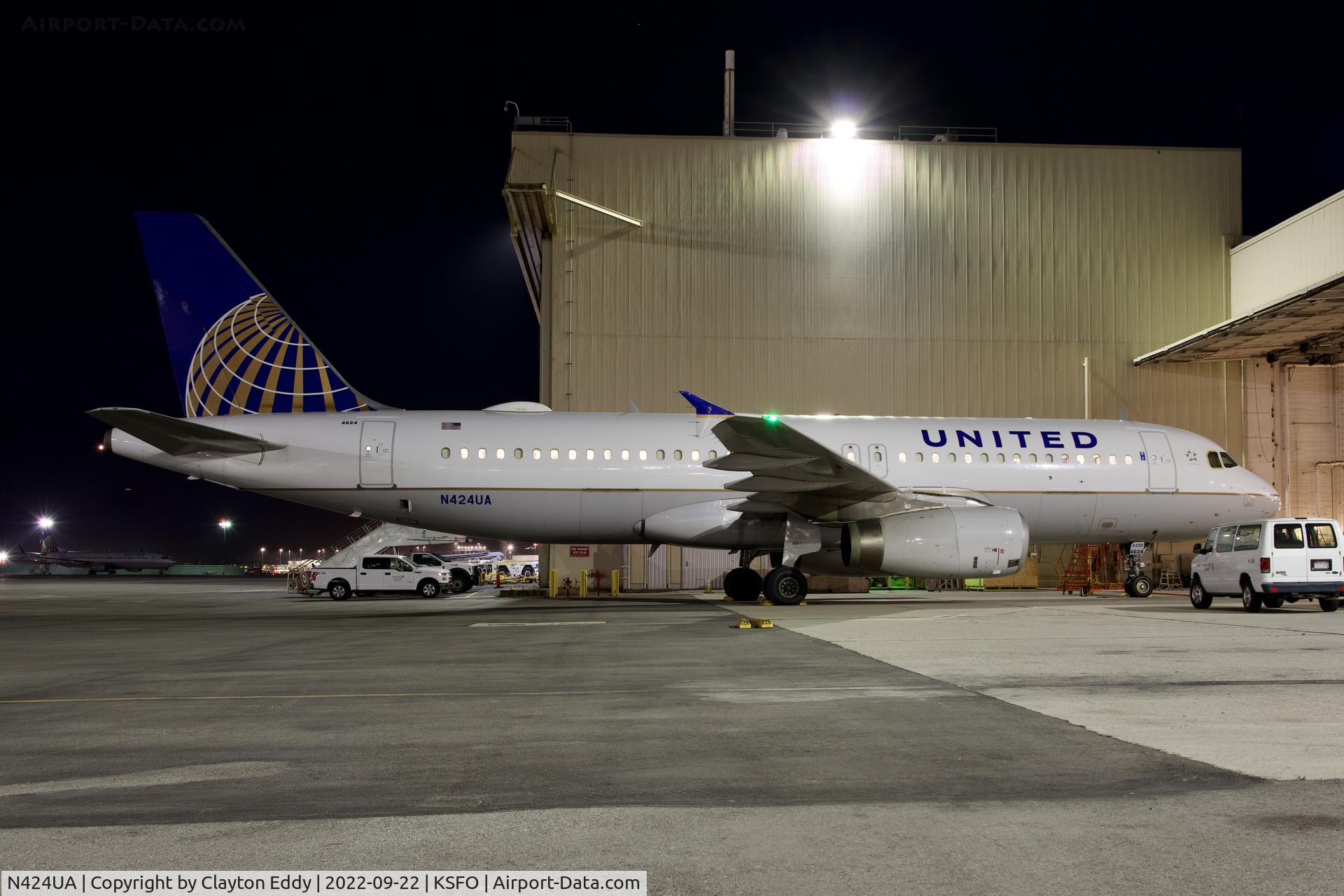 N424UA, 1995 Airbus A320-232 C/N 506, SFO 2022.