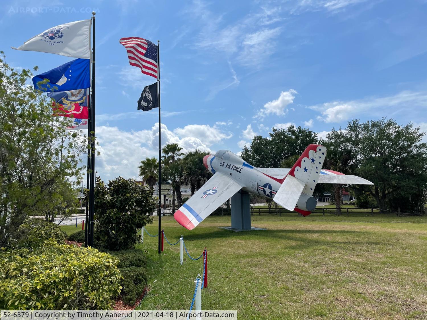 52-6379, 1951 Republic F-84F-30-RE Thunderstreak C/N Not found 51-1797, 1951 Republic F-84F-30-RE Thunderstreak, c/n: Not found 51-1797.  Now mounted on a Stick