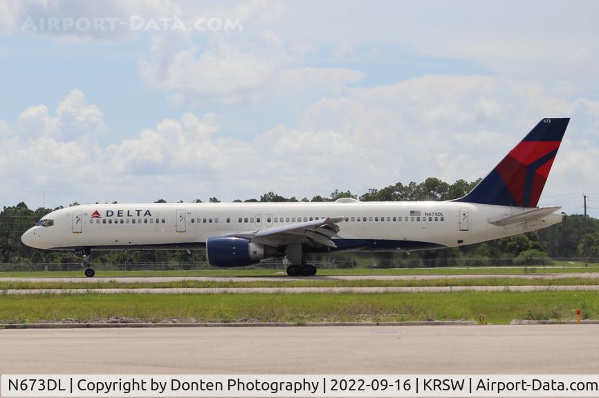 N673DL, 1992 Boeing 757-232 C/N 25978, Delta Flight 479 arrives on Runway 6 at Southwest Florida International Airport following Hartsfield-Jackson Atlanta International Airport