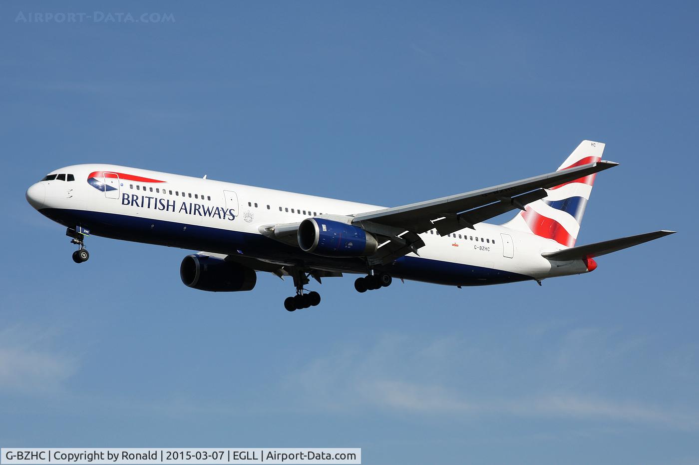G-BZHC, 1998 Boeing 767-336 C/N 29232, at lhr