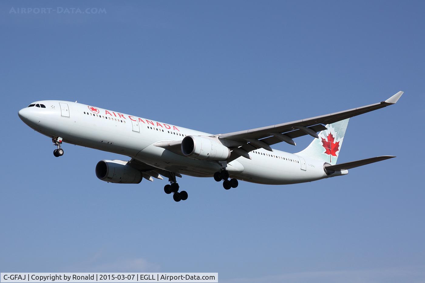 C-GFAJ, 1999 Airbus A330-343X C/N 0284, at lhr