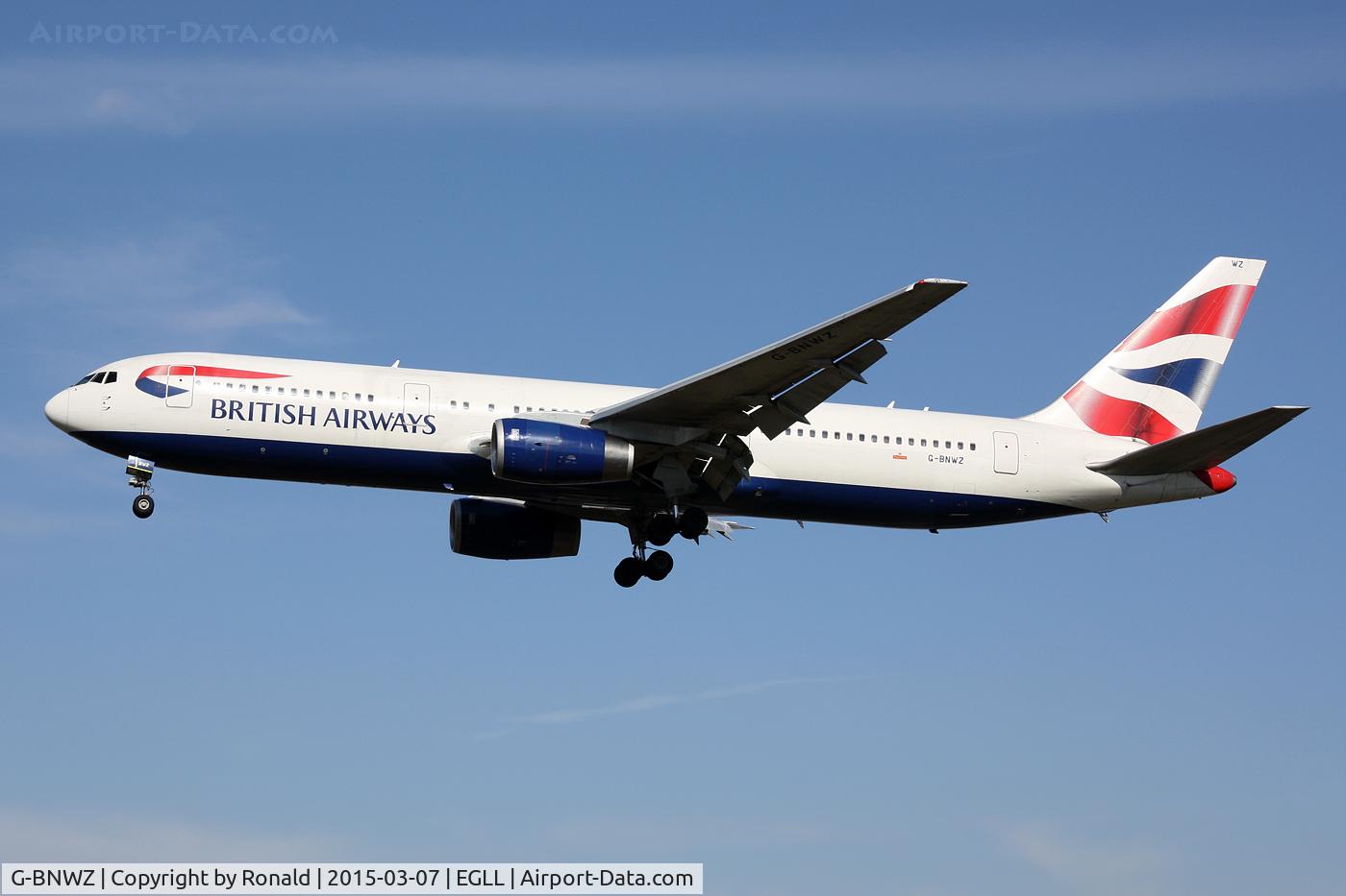G-BNWZ, 1997 Boeing 767-336/ER C/N 25733, at lhr