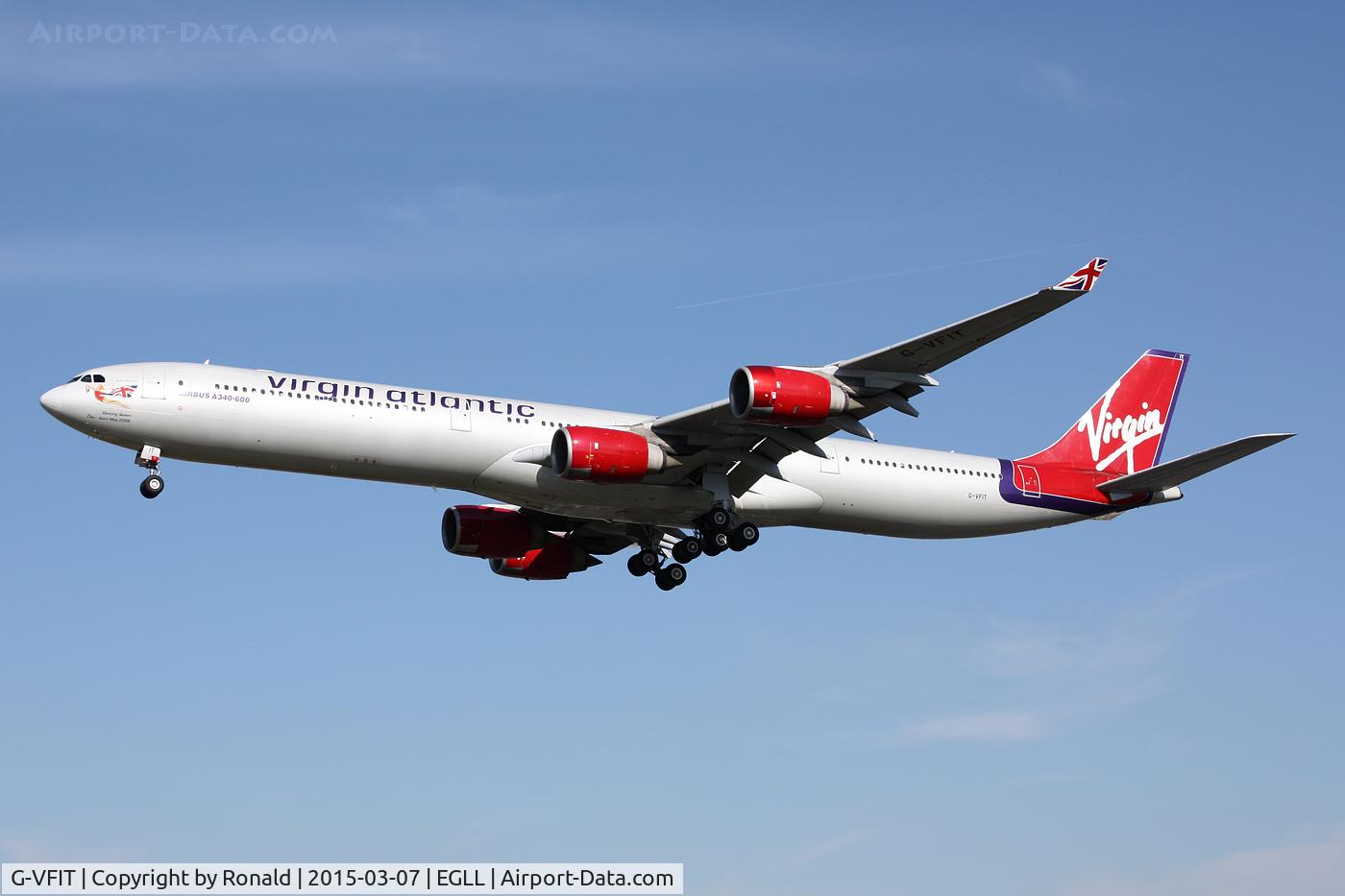 G-VFIT, 2006 Airbus A340-642 C/N 753, at lhr