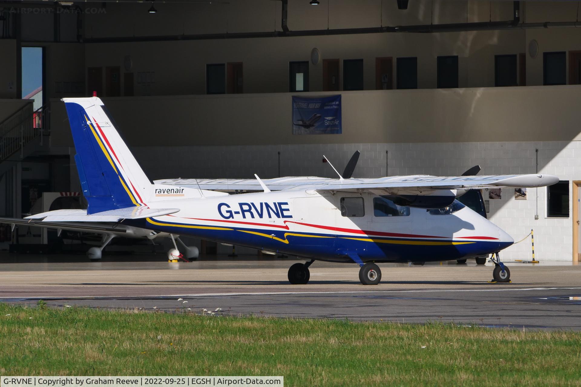 G-RVNE, 1977 Partenavia P-68B C/N 101, Parked at Norwich.