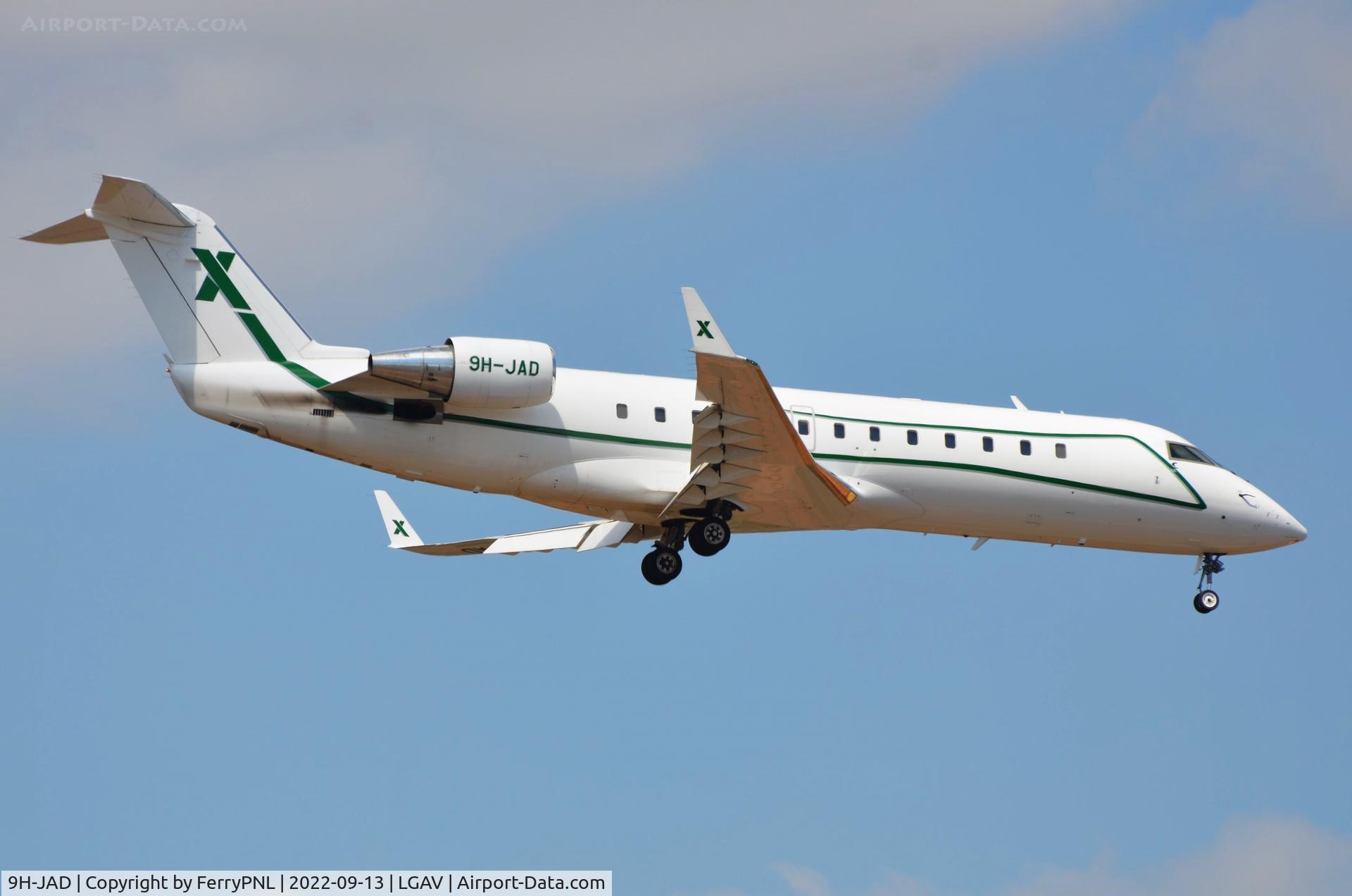 9H-JAD, 2005 Bombardier Challenger 850 (CL-600-2B19) C/N 8060, Air X Charter CL850 landing in ATH