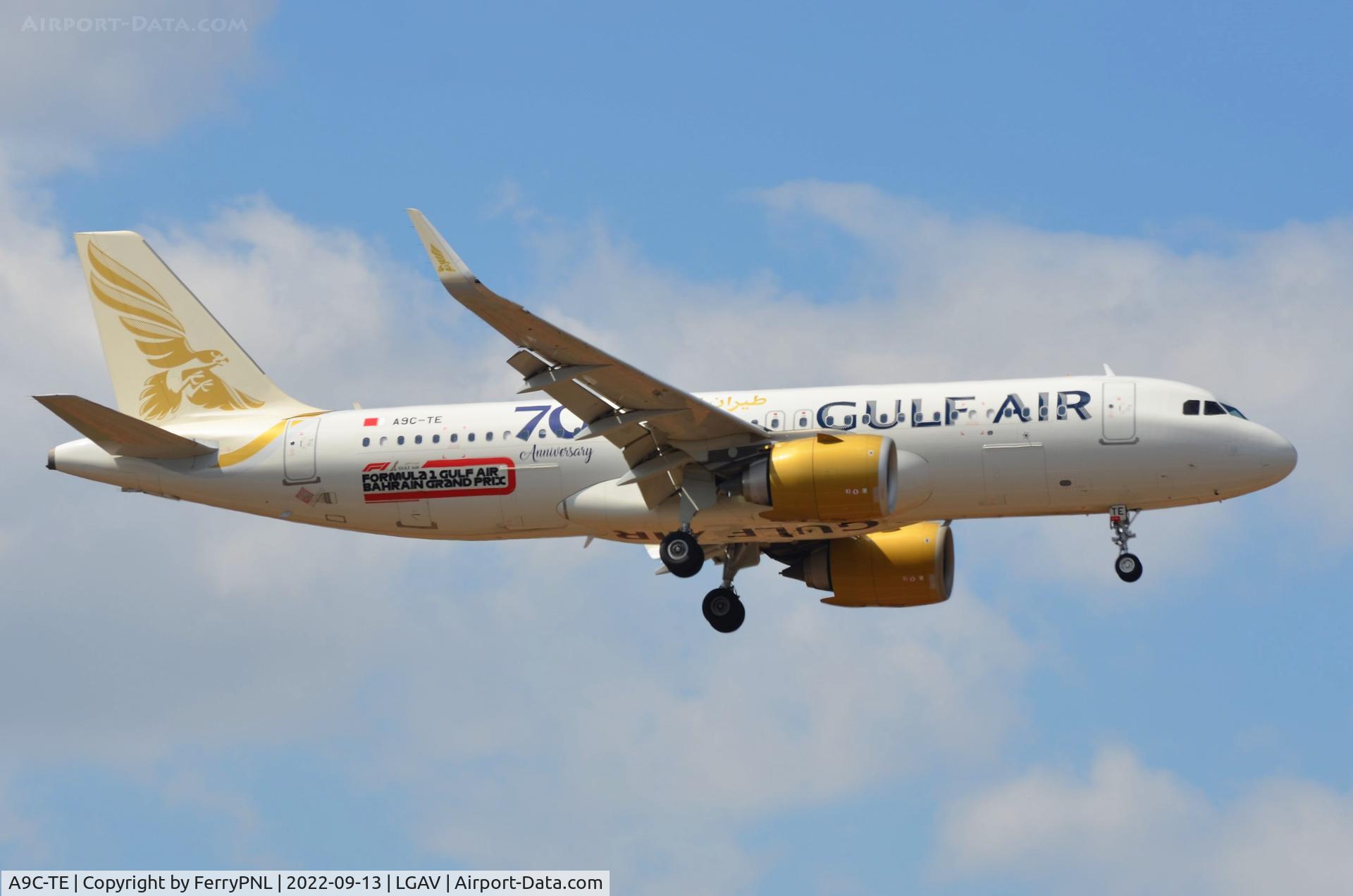 A9C-TE, 2021 Airbus A320-251N C/N 9331, Gulf Air A320N landing from BAH