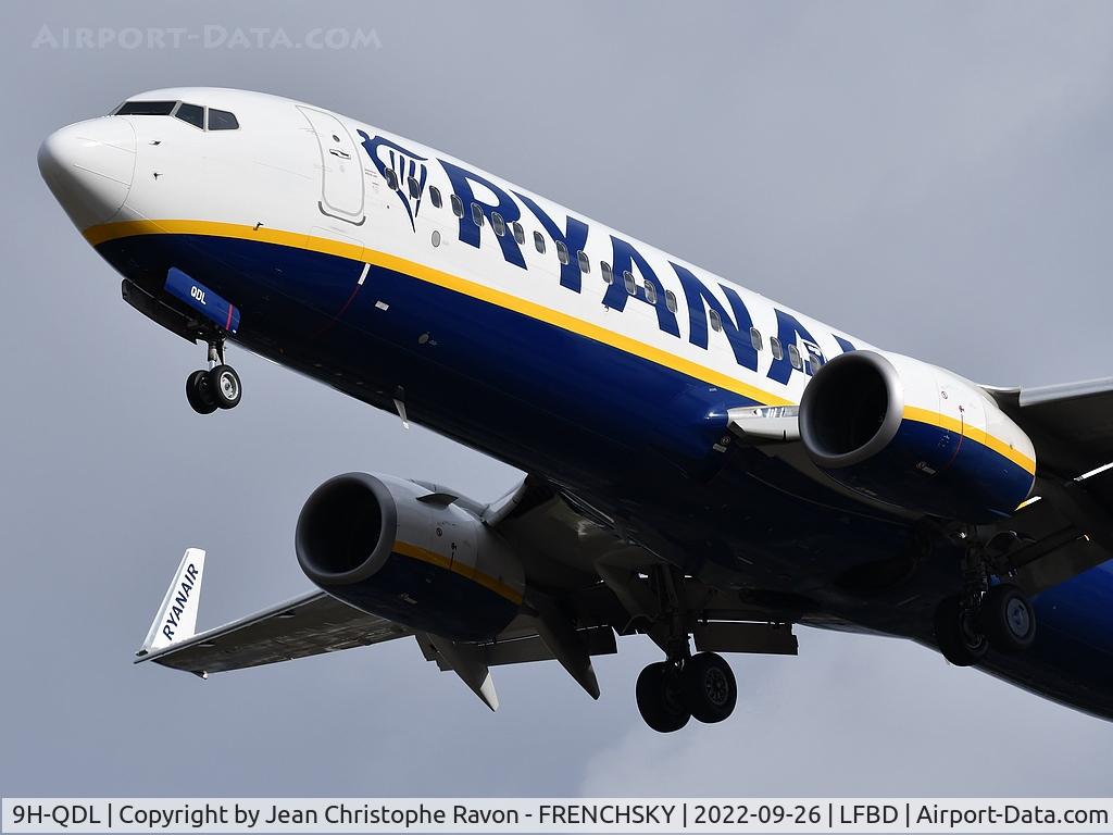 9H-QDL, 2016 Boeing 737-8AS C/N 44761, FR6504 / RYR9KD from Naples landing runway 23