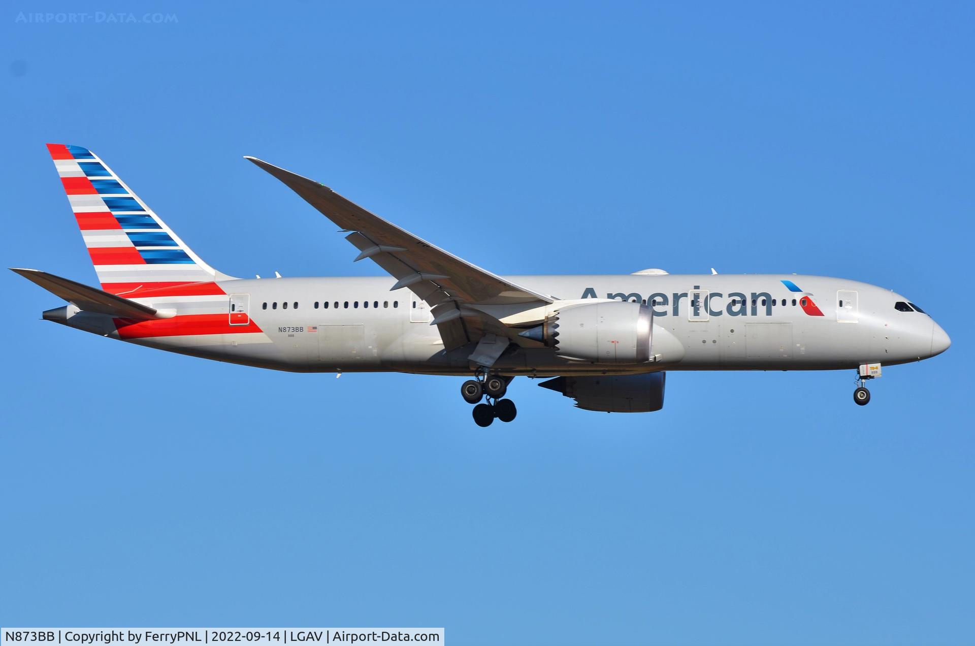 N873BB, 2020 Boeing 787-8 Dreamliner Dreamliner C/N 65993, American B788 arriving in Athens