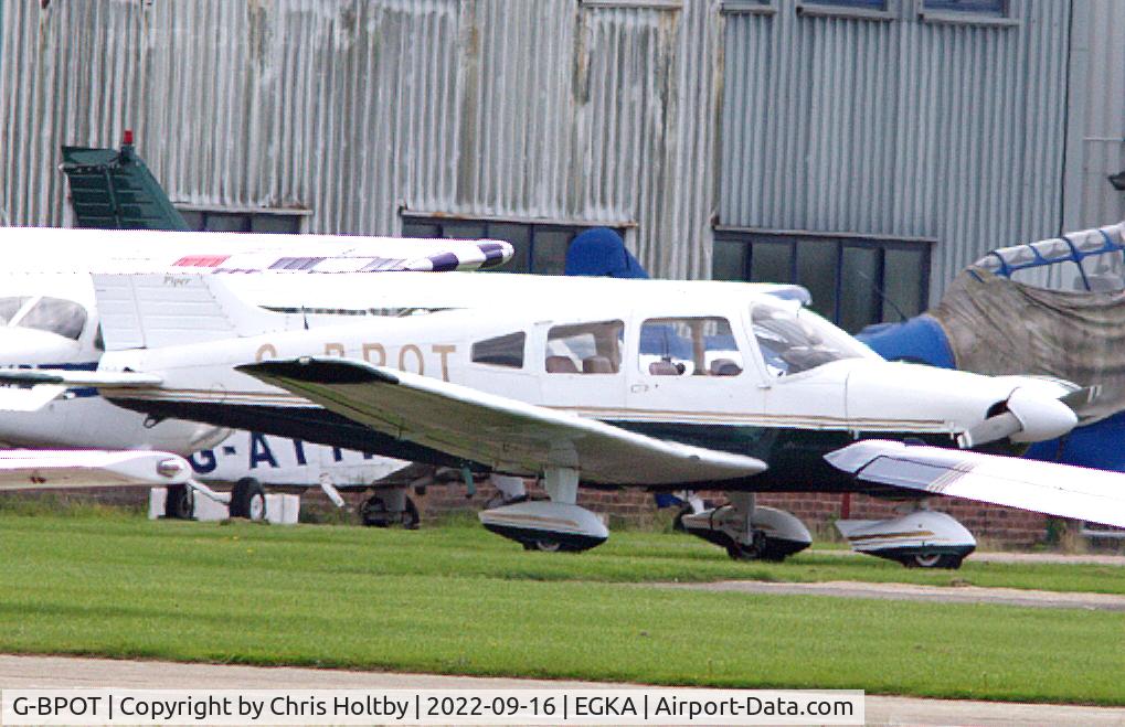 G-BPOT, 1977 Piper PA-28-181 Cherokee Archer II C/N 28-7790267, Parked at Shoreham Airport, Sussex
