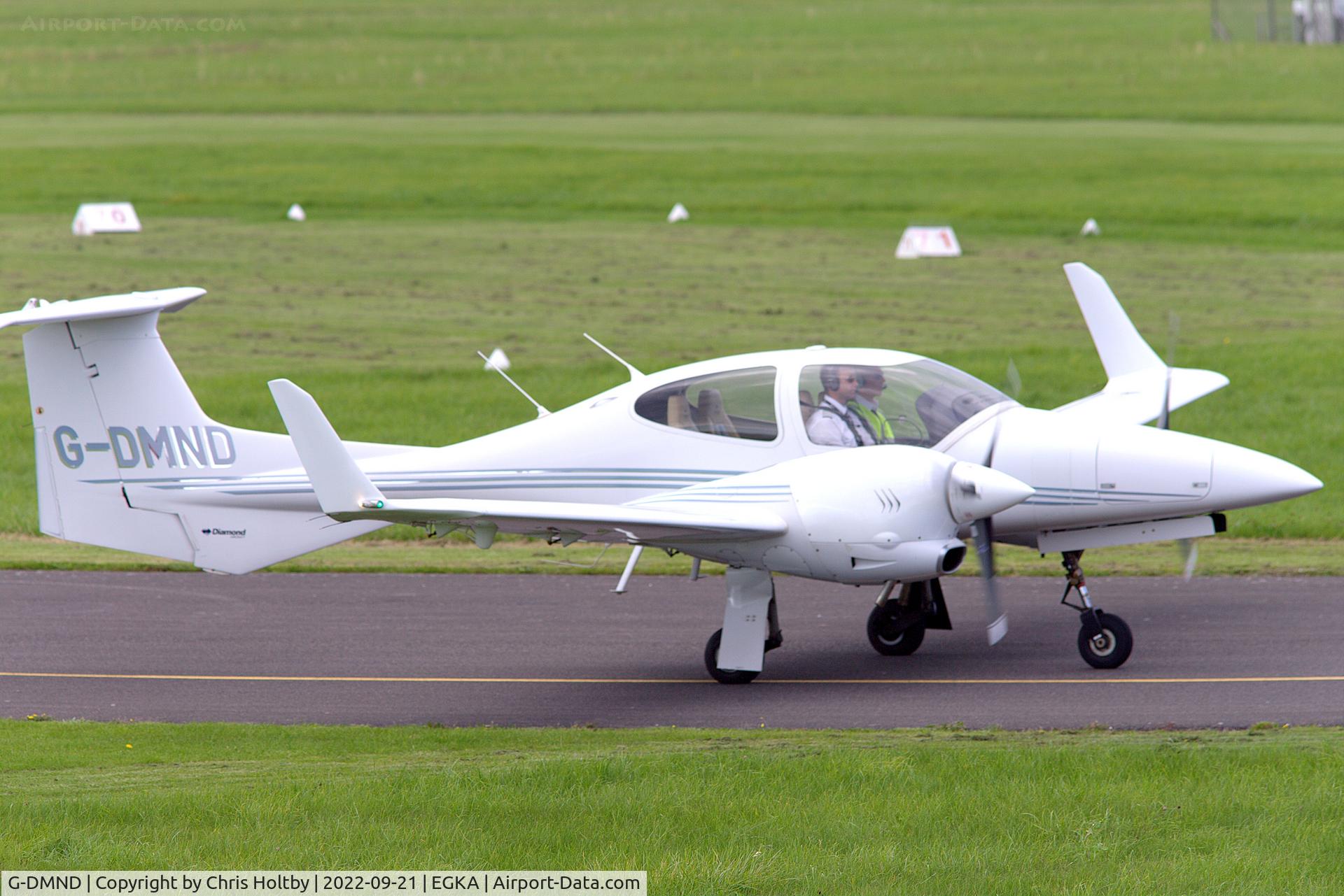 G-DMND, 2005 Diamond DA-42 Twin Star C/N 42.068, Just landed at Shoreham Airport, Sussex.