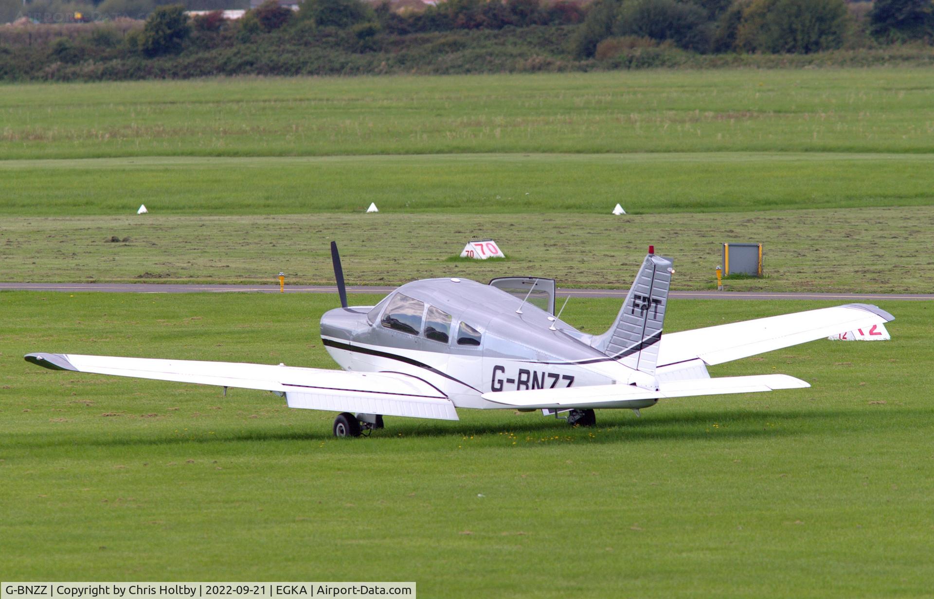 G-BNZZ, 1982 Piper PA-28-161 Cherokee Warrior II C/N 28-8216184, Parked at Shoreham Airport (EGKA), Sussex