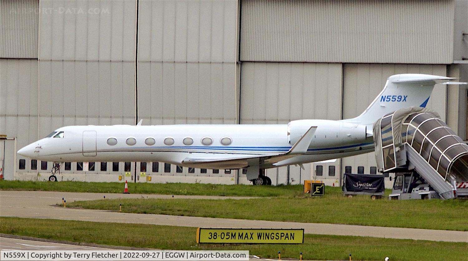 N559X, 2014 Gulfstream Aerospace GV-SP (G550) C/N 5489, At Luton