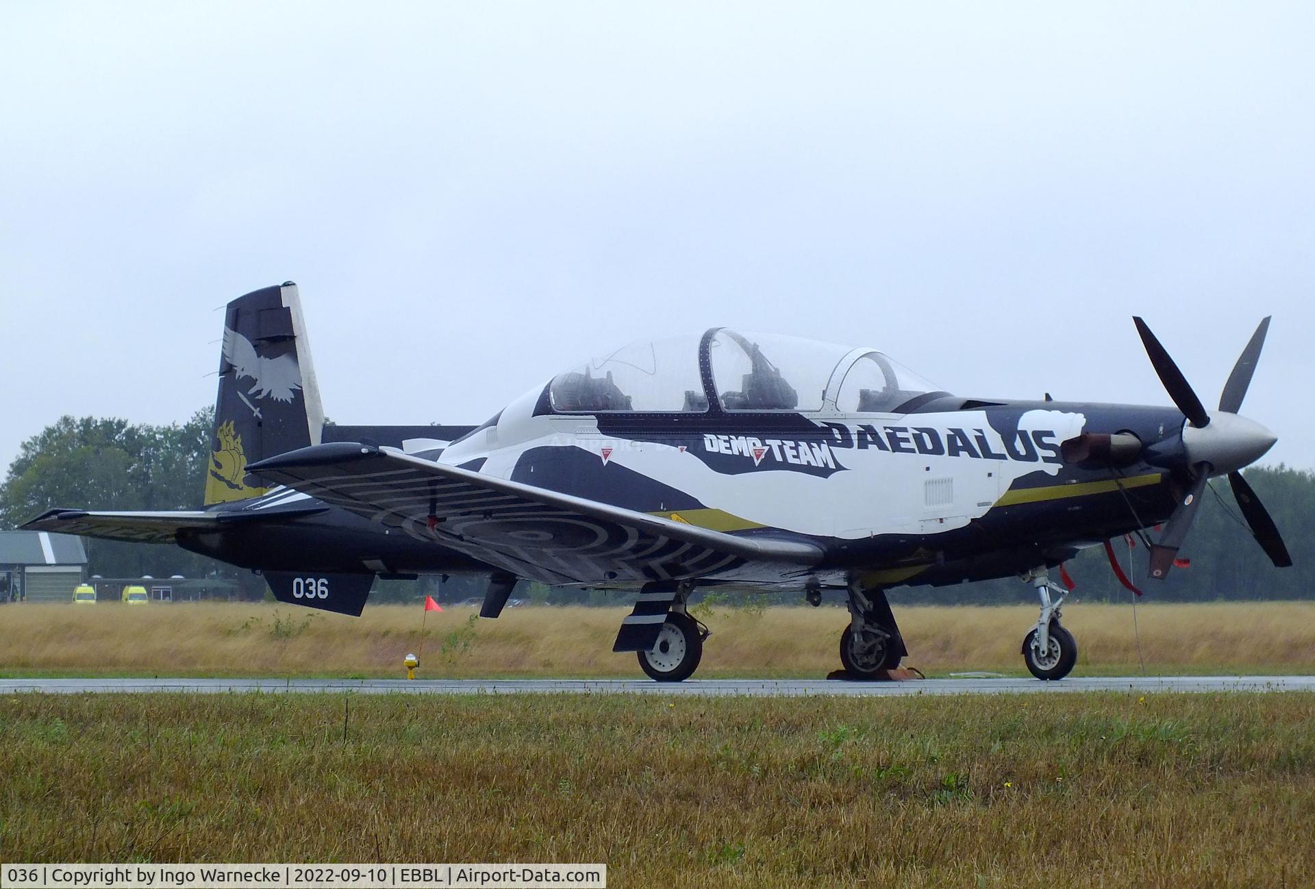 036, Raytheon T-6A Texan II C/N PG-36, Raytheon T-6A Texan II of the Greek Air Force Daedalos demo team at the 2022 Sanicole Spottersday at Kleine Brogel air base
