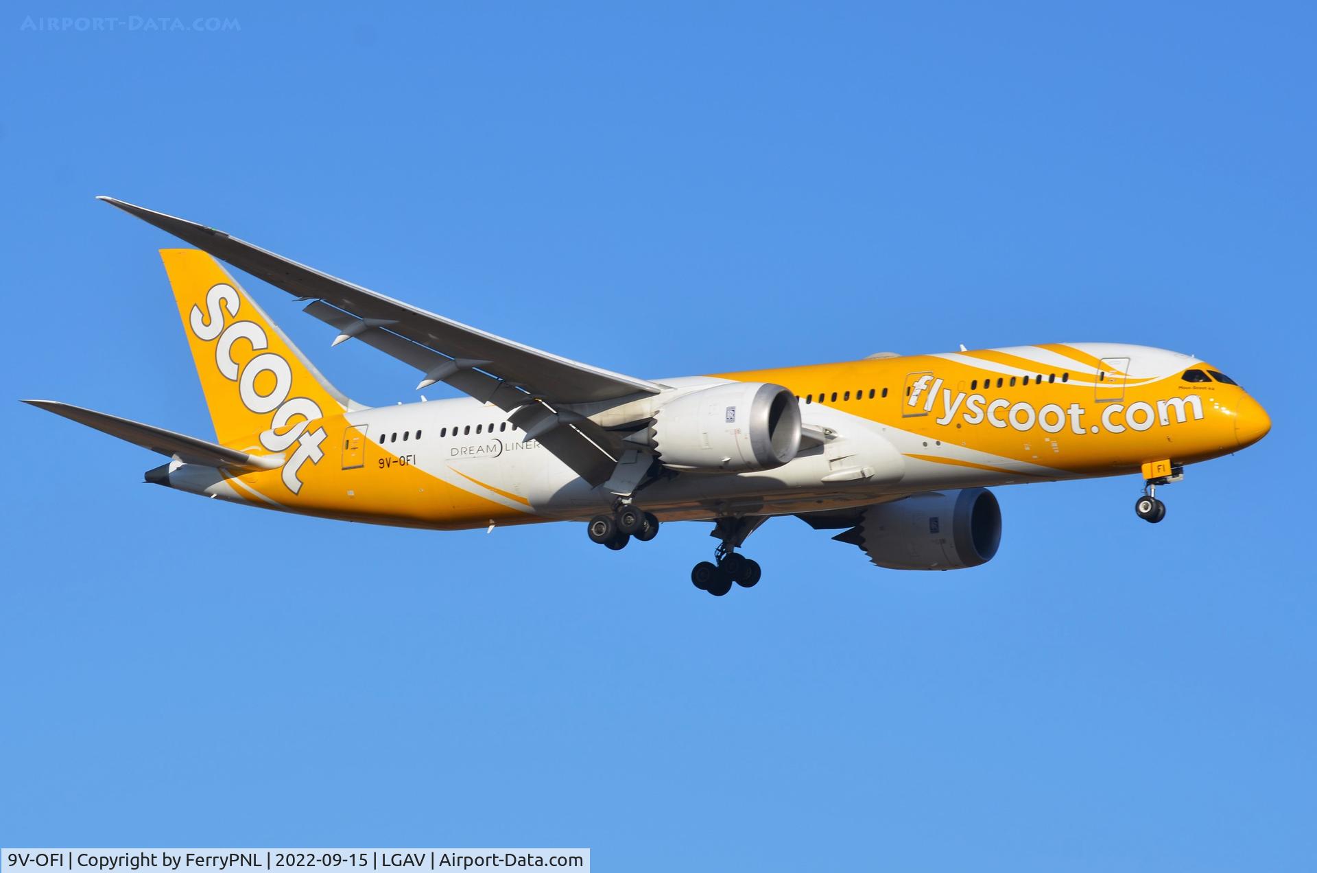 9V-OFI, 2017 Booeing 787-8 Dreamliner C/N 37125, Scoot B788 landing in ATH