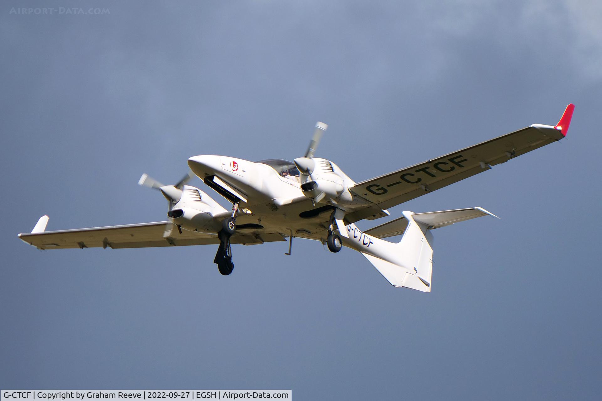 G-CTCF, 2005 Diamond DA-42 Twin Star C/N 42.045, Departing from Norwich.