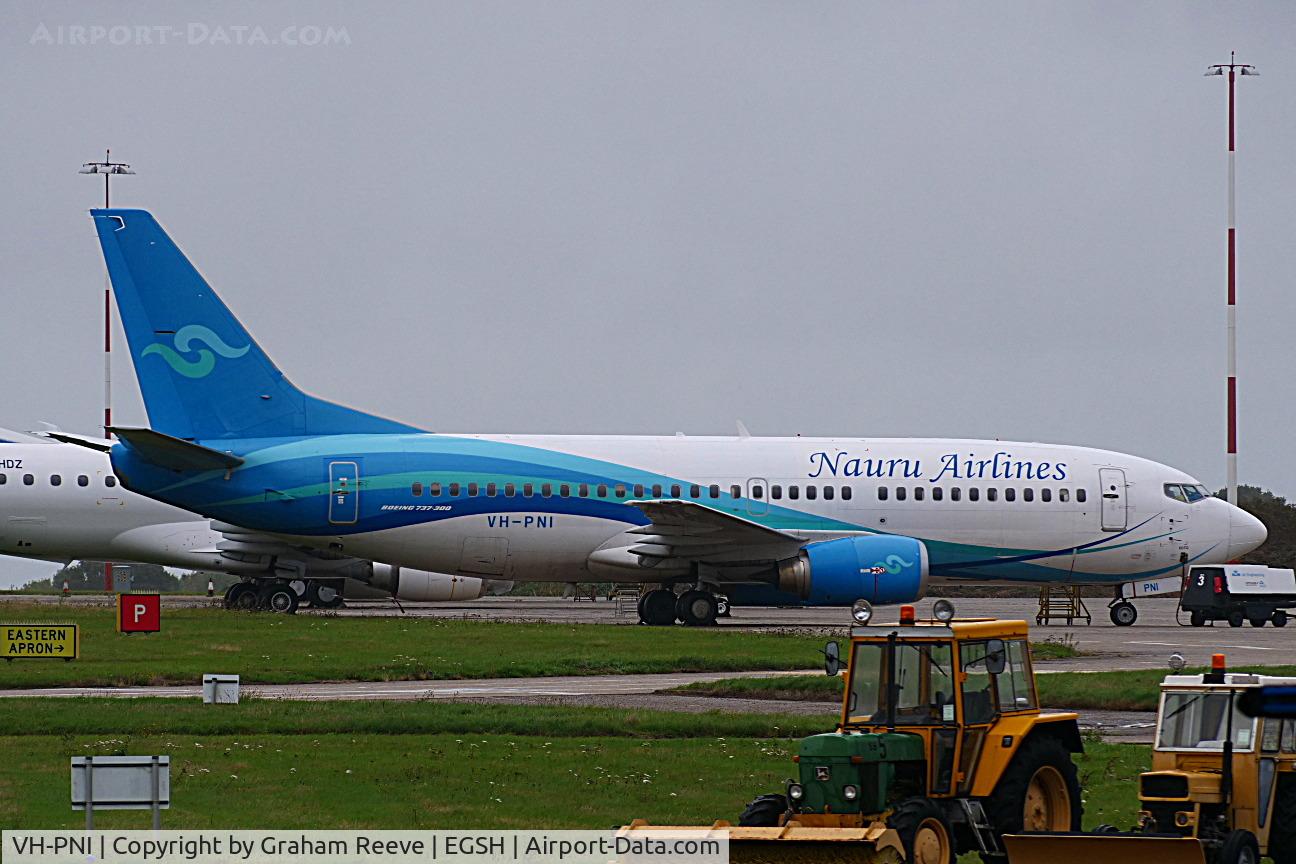 VH-PNI, 1997 Boeing 737-36N C/N 28555, Parked at Norwich.