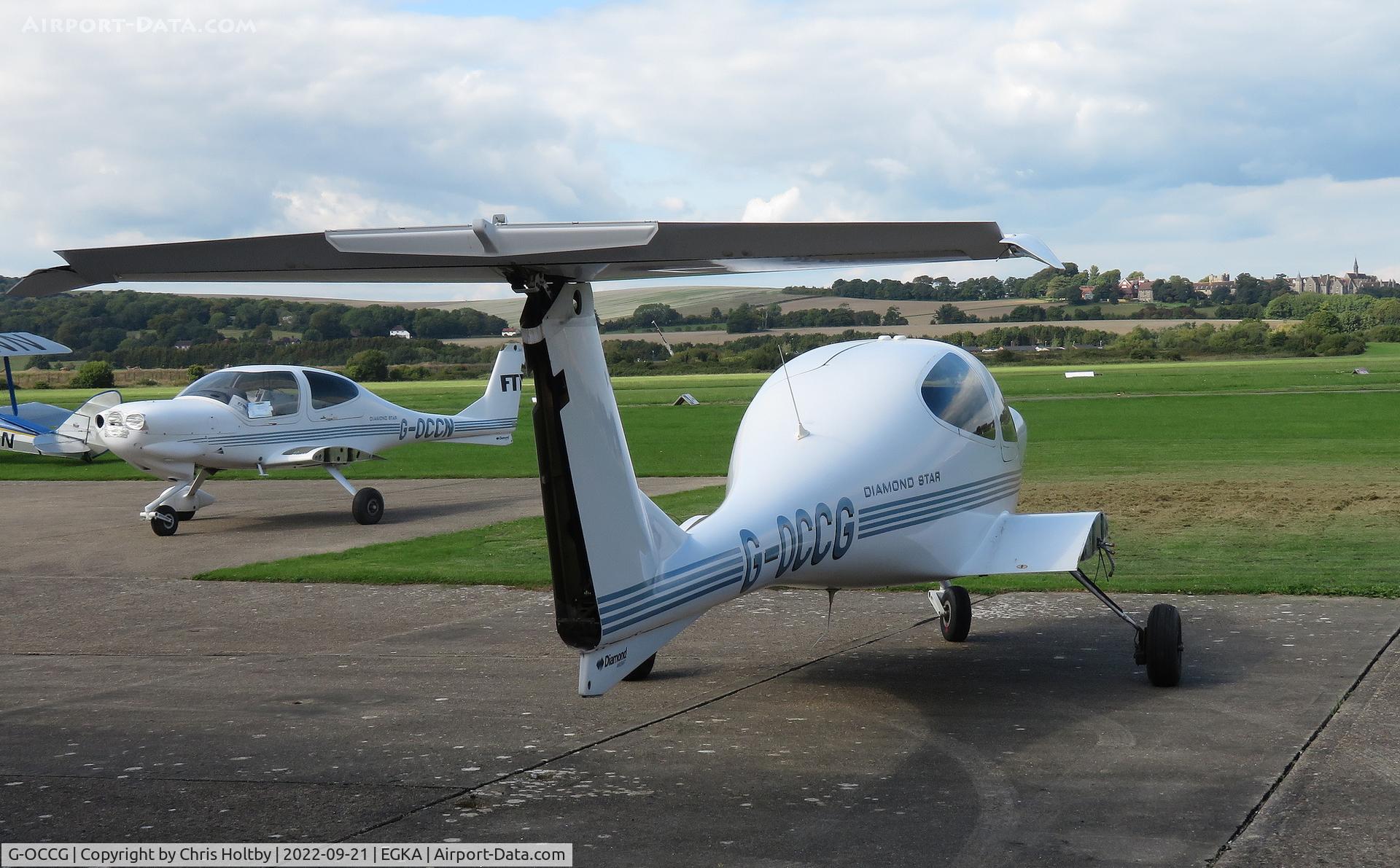 G-OCCG, 2006 Diamond DA-40D Diamond Star C/N D4.230, Wingless and propless parked at Shoreham Airport Sussex