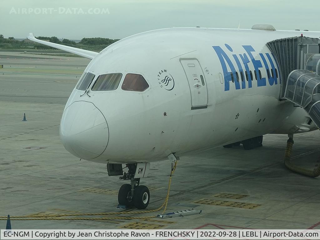 EC-NGM, 2020 Boeing 787-9 Dreamliner C/N 62517, Barcelona (BCN)	Madrid (MAD)	UX7708