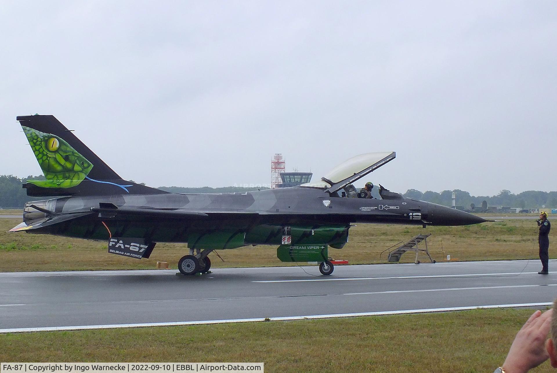 FA-87, SABCA F-16AM Fighting Falcon C/N 6H-87, General Dynamics (SABCA) F-16AM Fighting Falcon of the FAeB (Belgian air force) in 'Dream Viper' special colours at the 2022 Sanicole Spottersday at Kleine Brogel air base