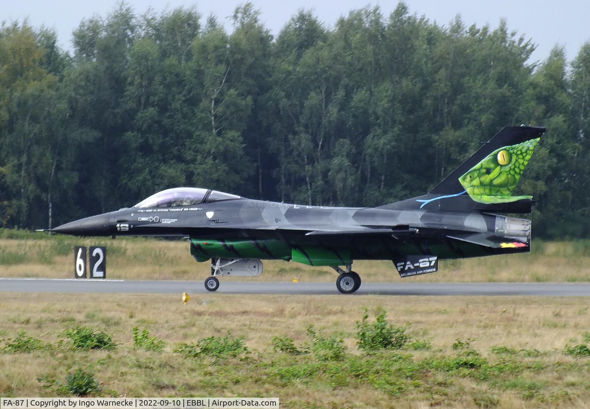 FA-87, SABCA F-16AM Fighting Falcon C/N 6H-87, General Dynamics (SABCA) F-16AM Fighting Falcon of the FAeB (Belgian air force) in 'Dream Viper' special colours at the 2022 Sanicole Spottersday at Kleine Brogel air base