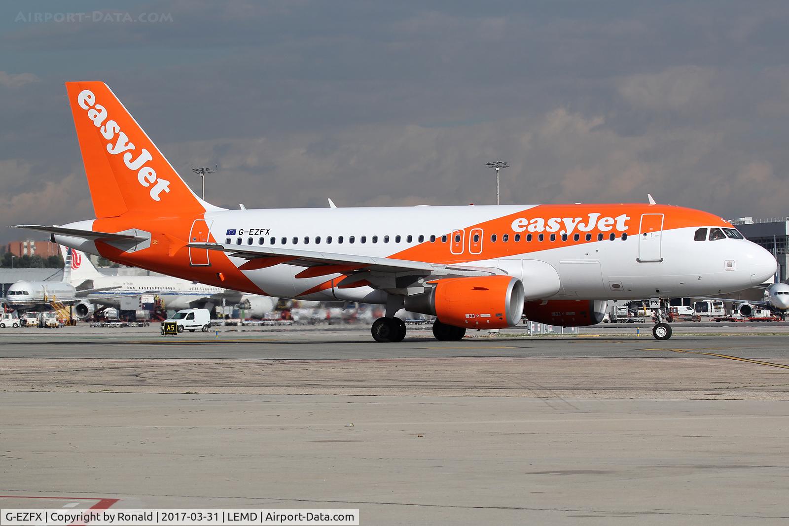 G-EZFX, 2010 Airbus A319-111 C/N 4385, at mad