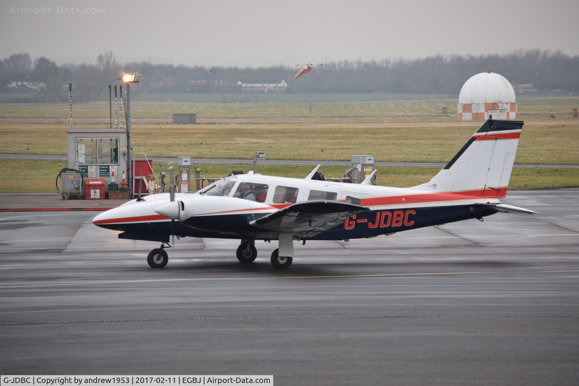 G-JDBC, 1975 Piper PA-34-200T Seneca II C/N 34-7570150, G-JDBC at Gloucestershire Airport.