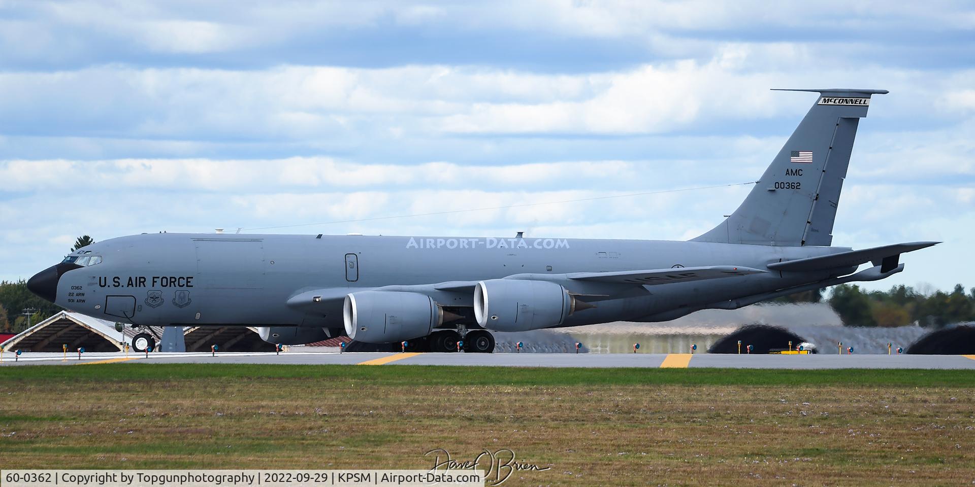 60-0362, 1960 Boeing KC-135R Stratotanker C/N 18137, GOLD31 departing Pease