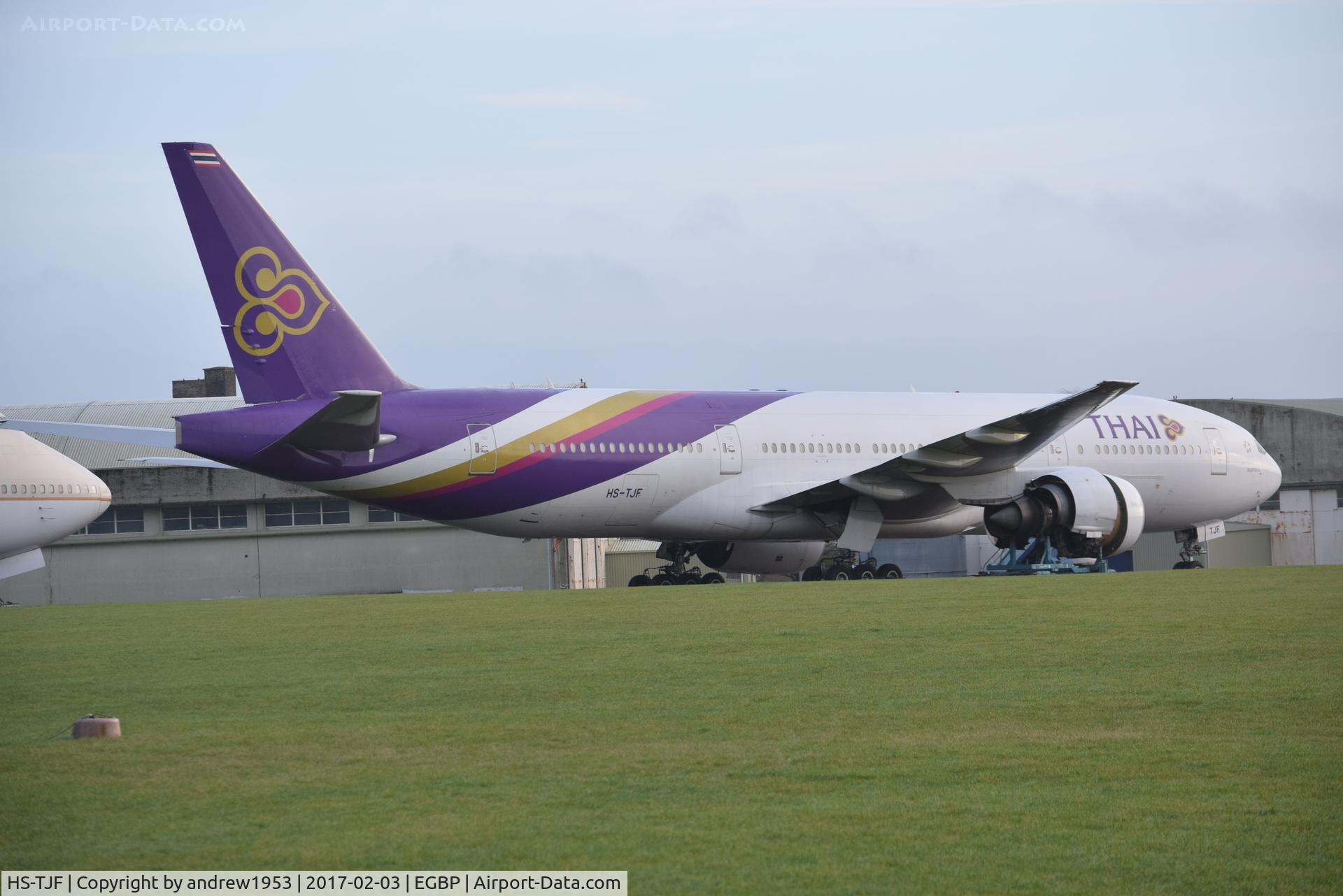HS-TJF, 1997 Boeing 777-2D7 C/N 27731, HS-TJF at Cotswold Airport.
