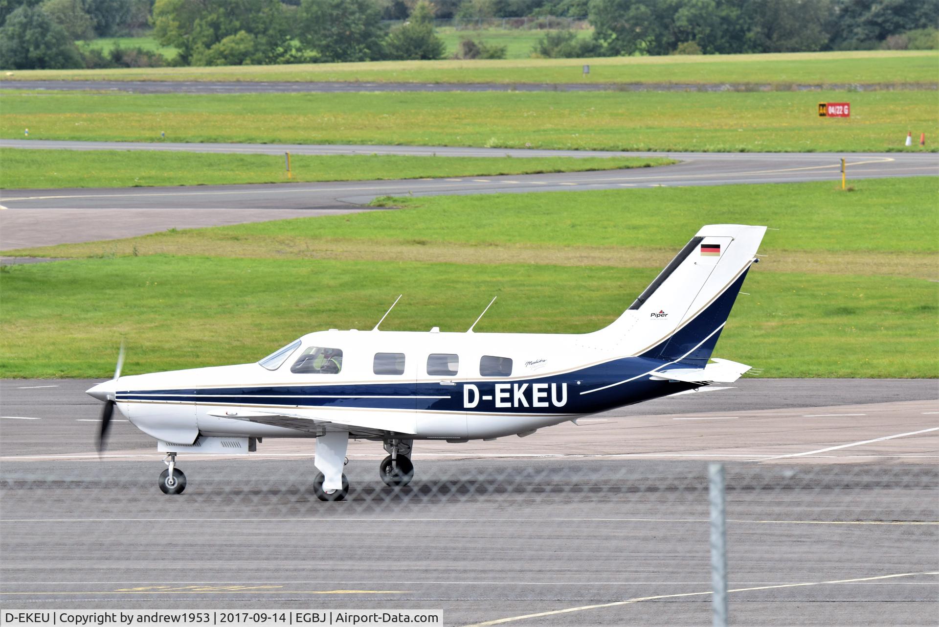 D-EKEU, Piper PA-46-350P Malibu Mirage Malibu Mirage C/N 4636110, D-EKEU at Gloucestershire Airport.