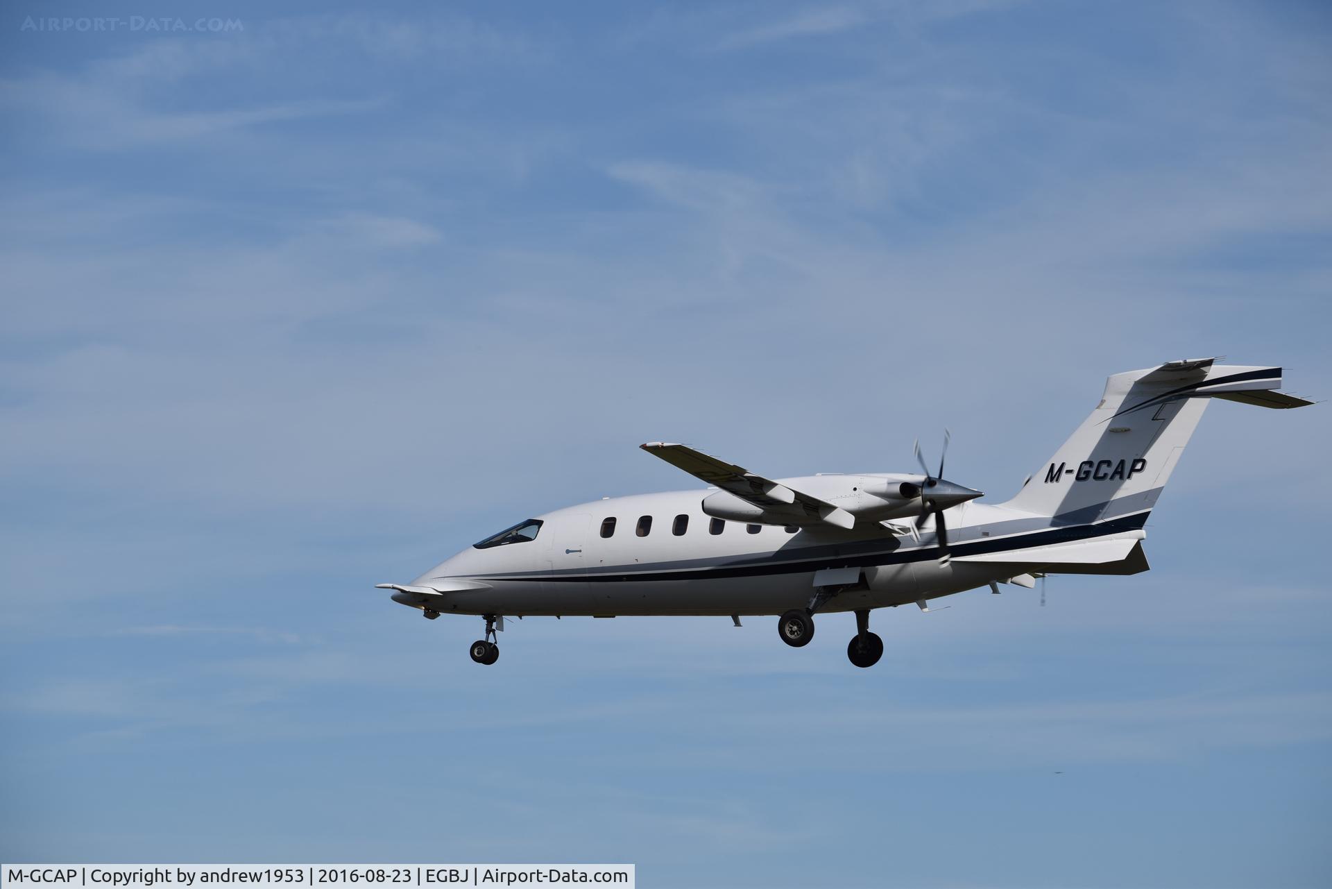 M-GCAP, 2011 Piaggio P-180 Avanti II C/N 1222, M-GCAP at Gloucestershire Airport.
