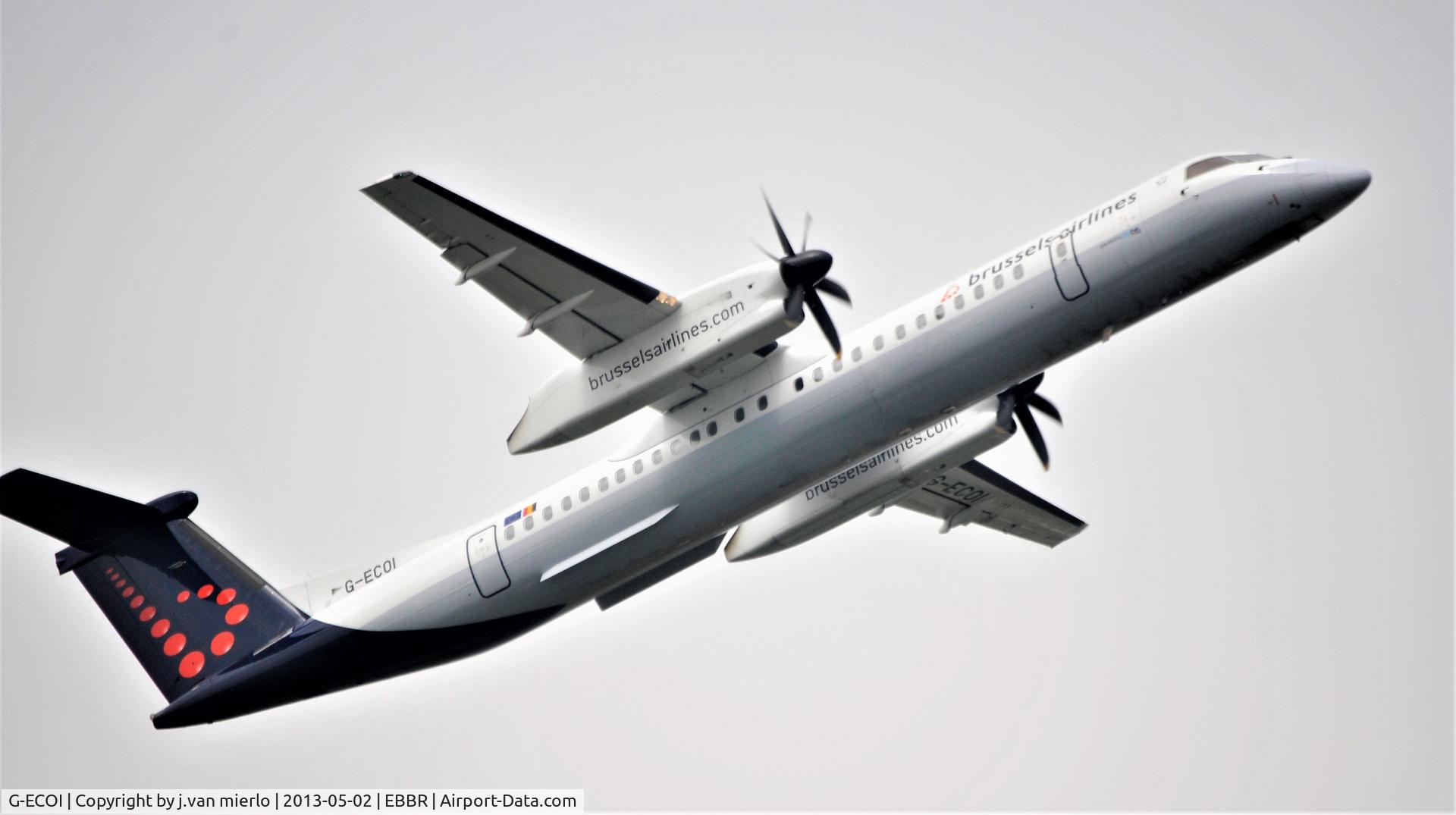 G-ECOI, 2008 De Havilland Canada DHC-8-402Q Dash 8 C/N 4224, T/O BRU 07R