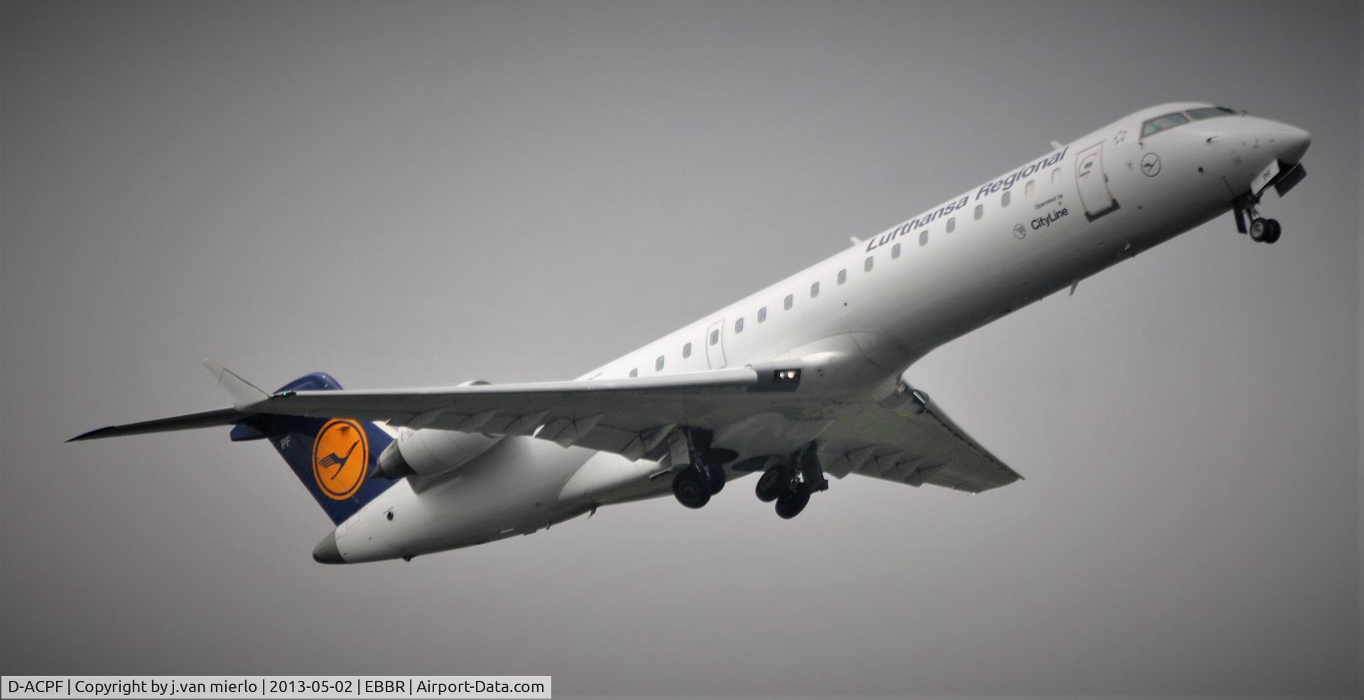 D-ACPF, 2001 Canadair CRJ-701ER (CL-600-2C10) Regional Jet C/N 10030, T/O BRU 07R