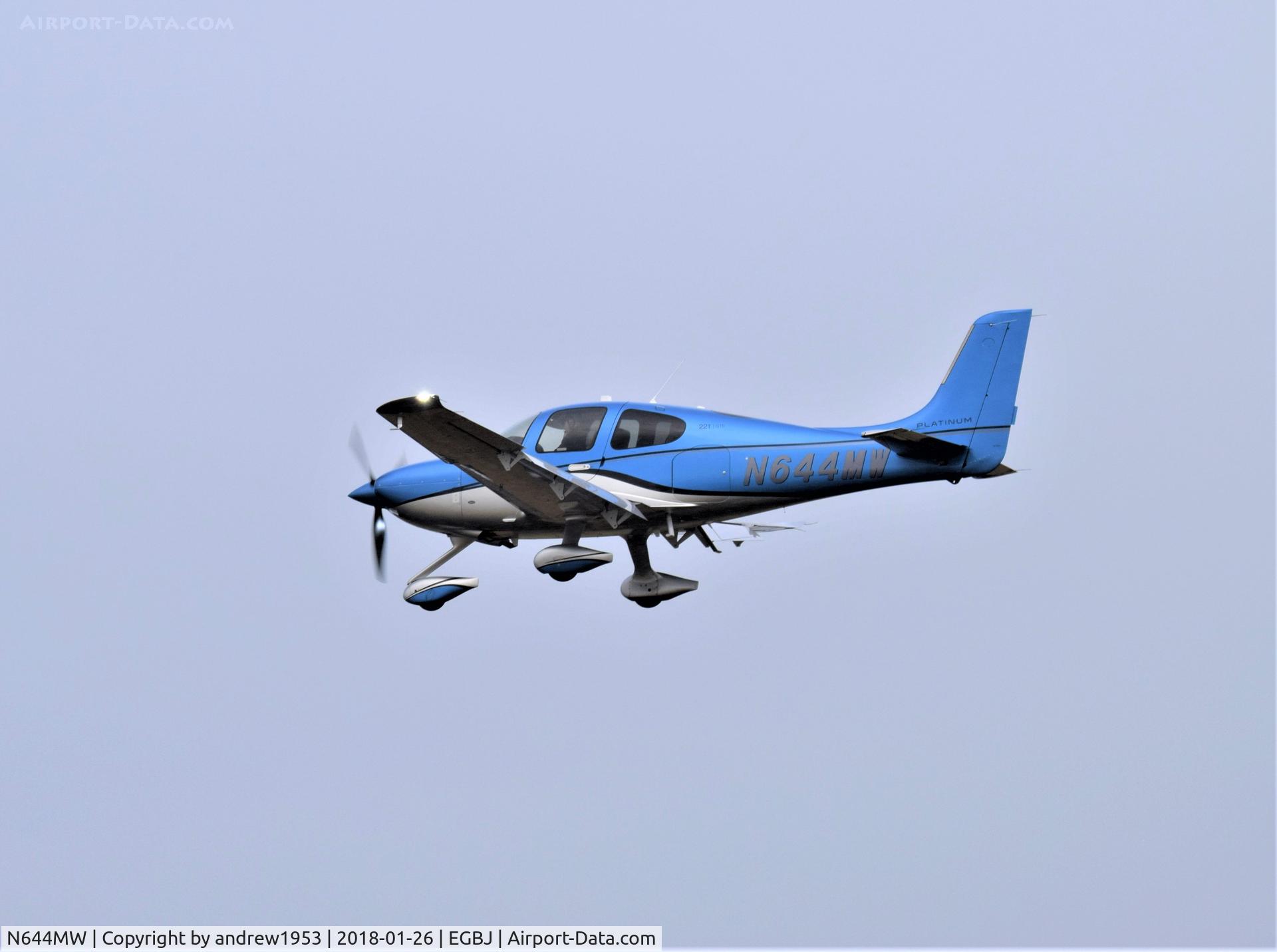N644MW, 2016 Cirrus SR22T GTS C/N 1318, N644MW at Gloucestershire Airport.