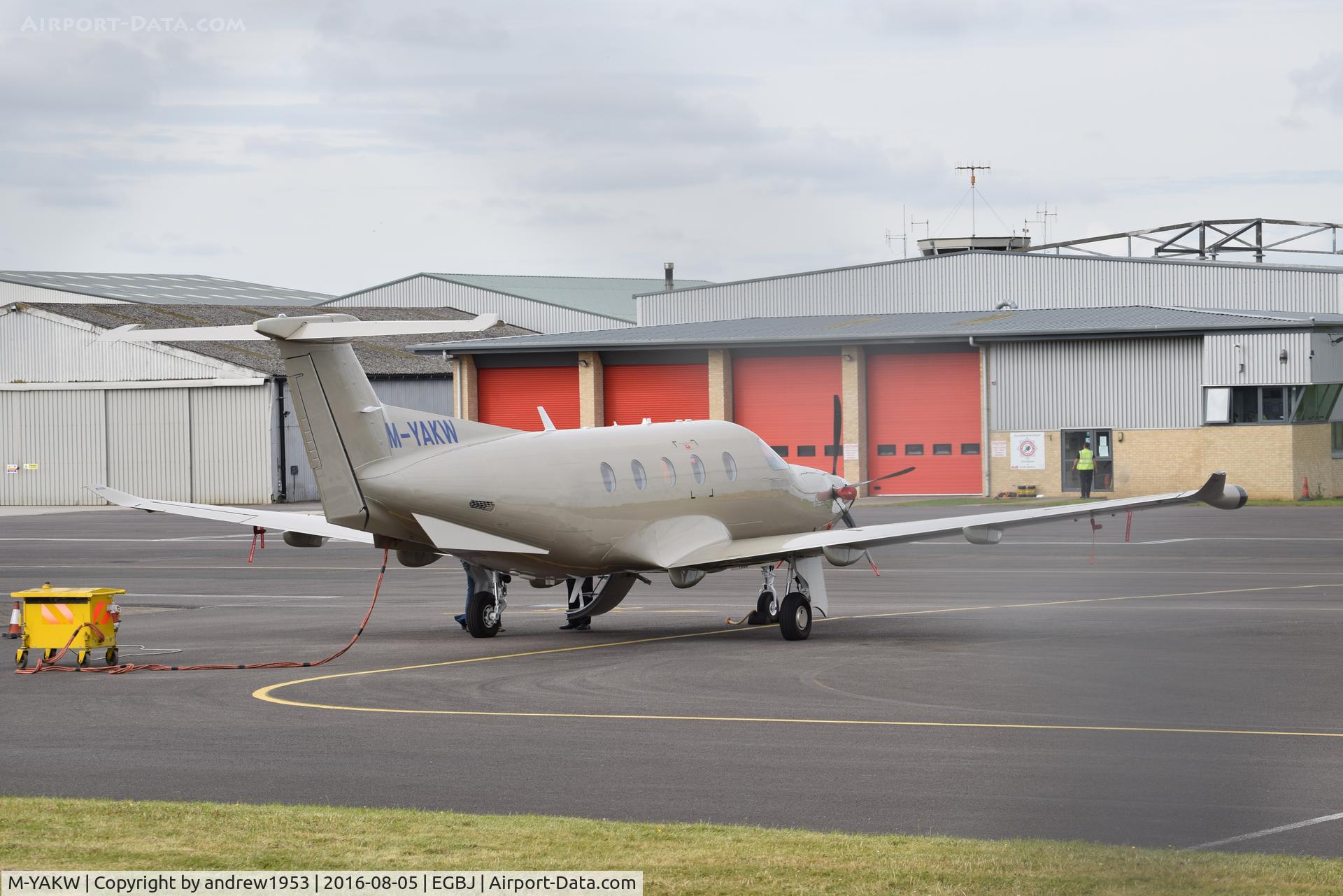 M-YAKW, 2016 Pilatus PC-12/47E C/N 1639, M-YAKW at Gloucestershire Airport.